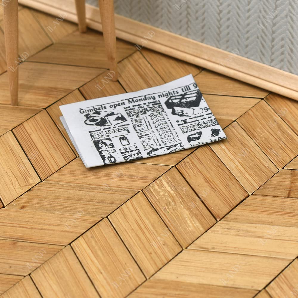 iland Varnished Dollhouse Flooring: Bamboo Parallelogram Floorboards (1:12, 96pcs)