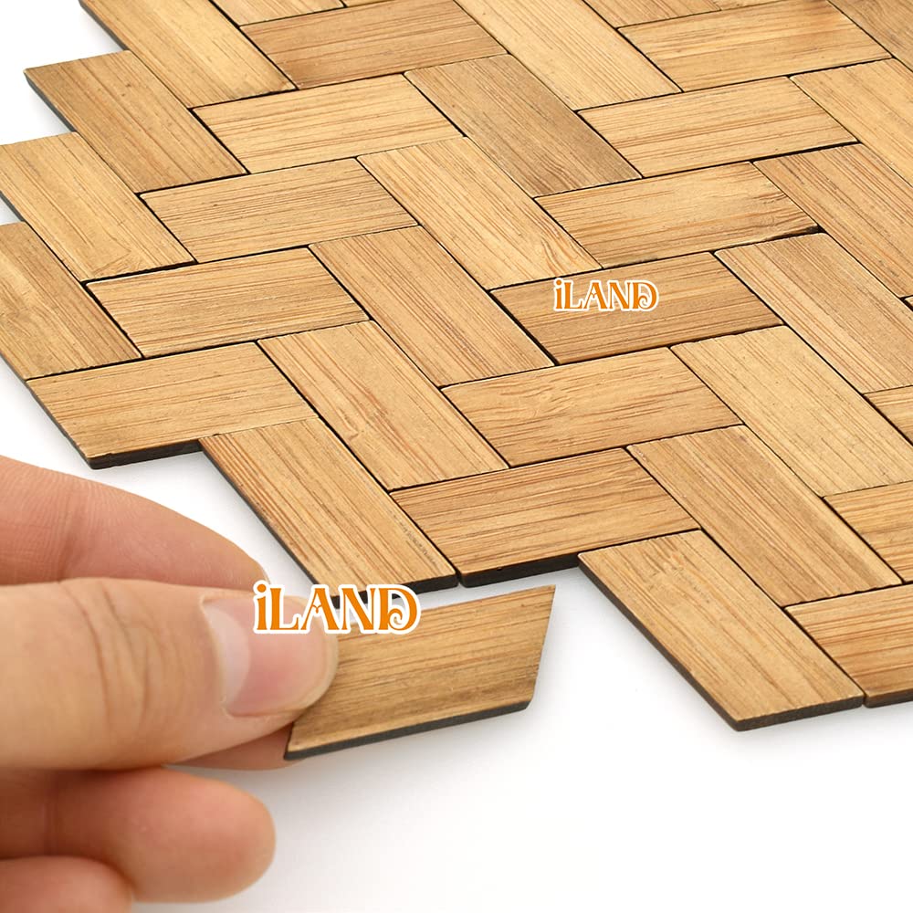 iland Varnished Dollhouse Flooring: Bamboo Parallelogram Floorboards (1:12, 96pcs)