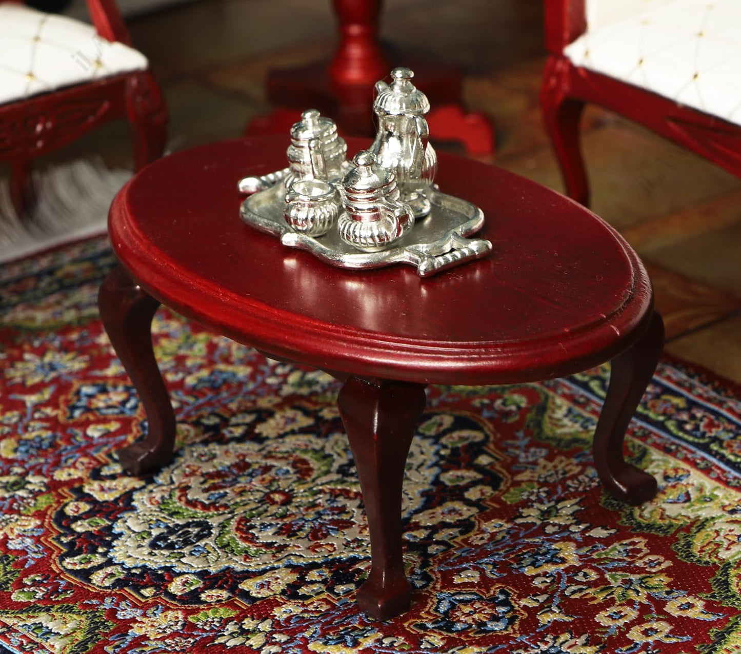 iland Victorian Dollhouse Furniture Set – 1/12 Neoclassical Miniature Sofa, Tables & Accessories