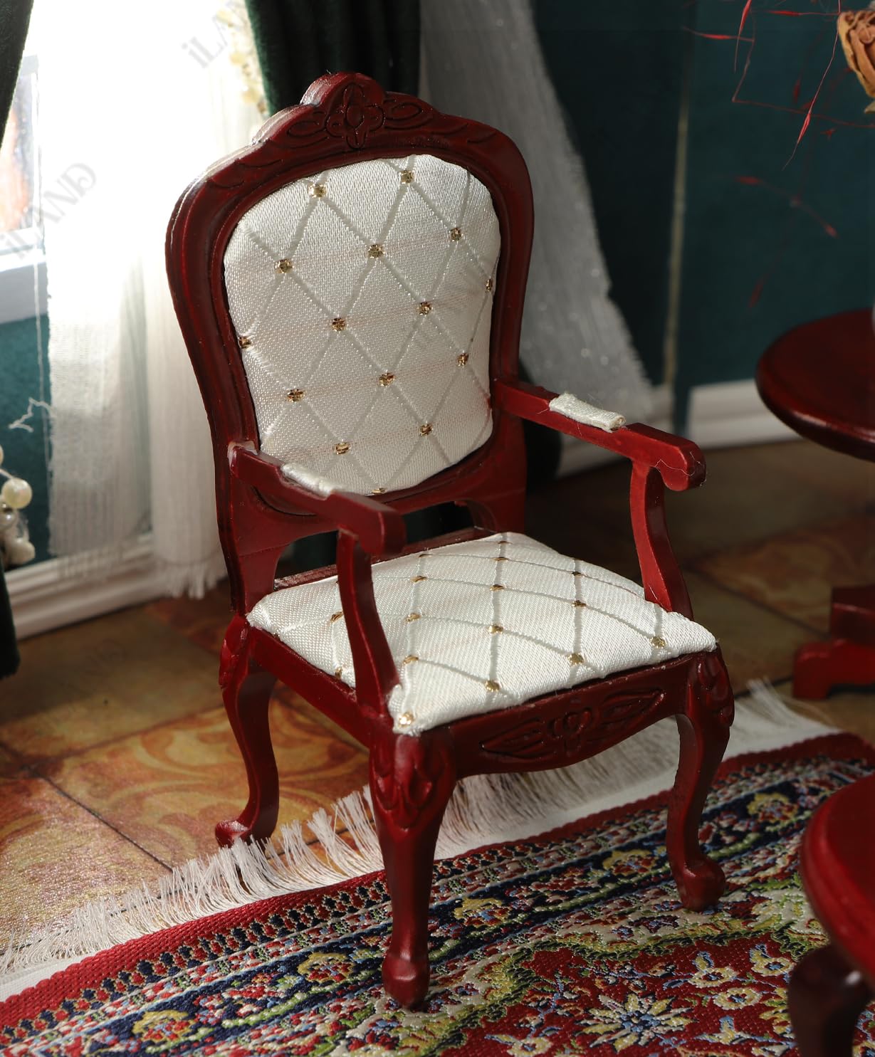 iland Victorian Dollhouse Furniture Set – 1/12 Neoclassical Miniature Sofa, Tables & Accessories