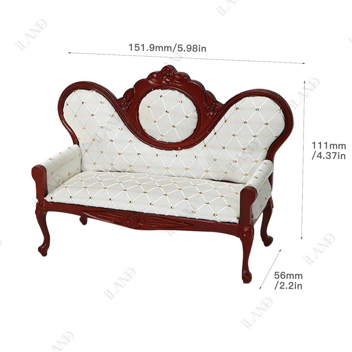 iland Victorian Dollhouse Furniture Set – 1/12 Neoclassical Miniature Sofa, Tables & Accessories