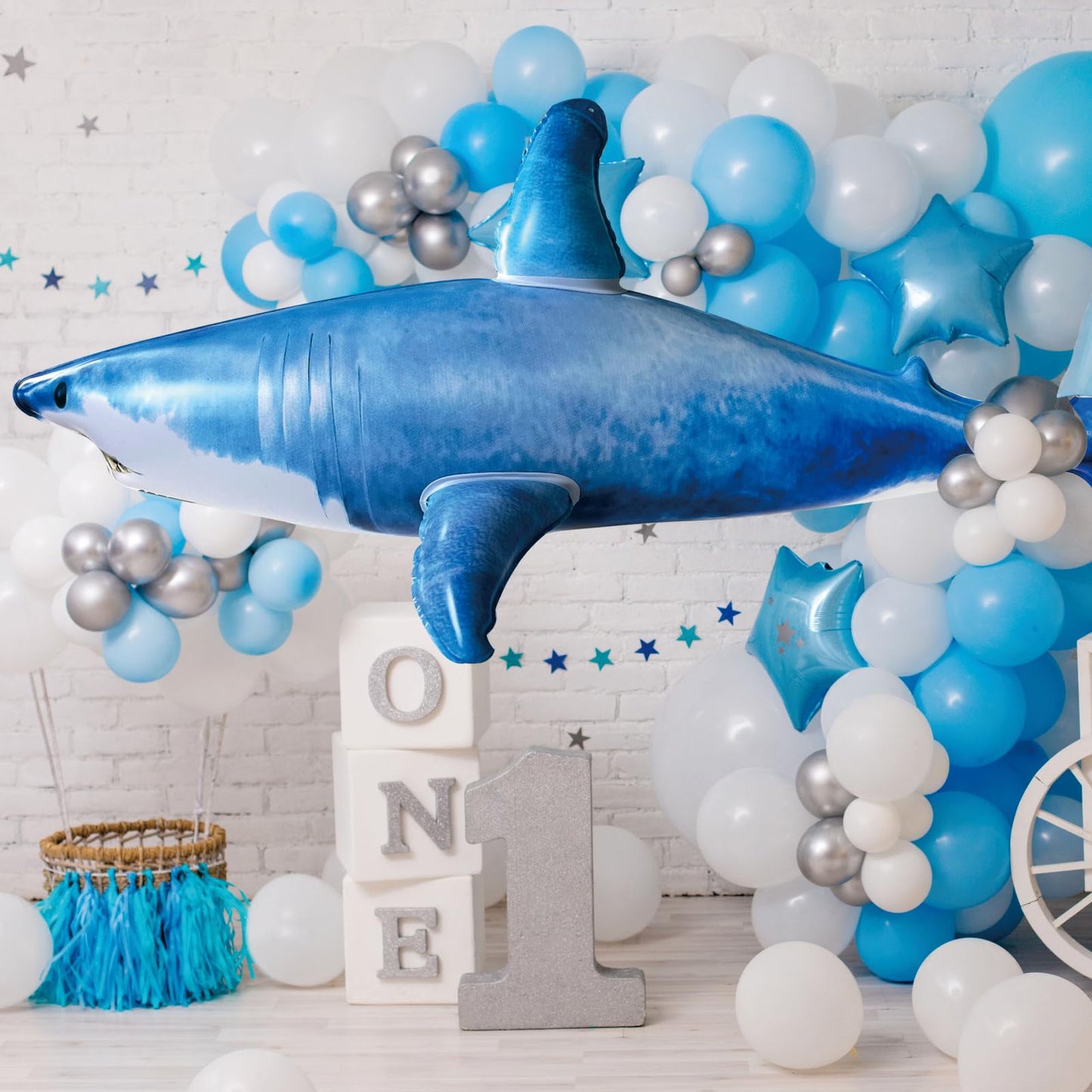 ILEISURELY Extra Large 79in Inflatable Shark Pool Toy | Pool Party Decor & Gift