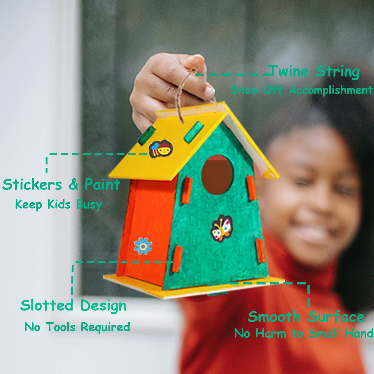 ILHSTY 12-Pack Large DIY Bird House Kits for Kids – Build, Paint & Decorate (6 Styles)