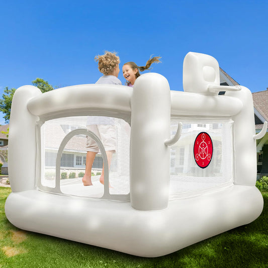iLink-outer White Bounce House for Toddlers – Indoor/Outdoor Bouncy Castle, Safe & Durable (68x68x58.2 in)