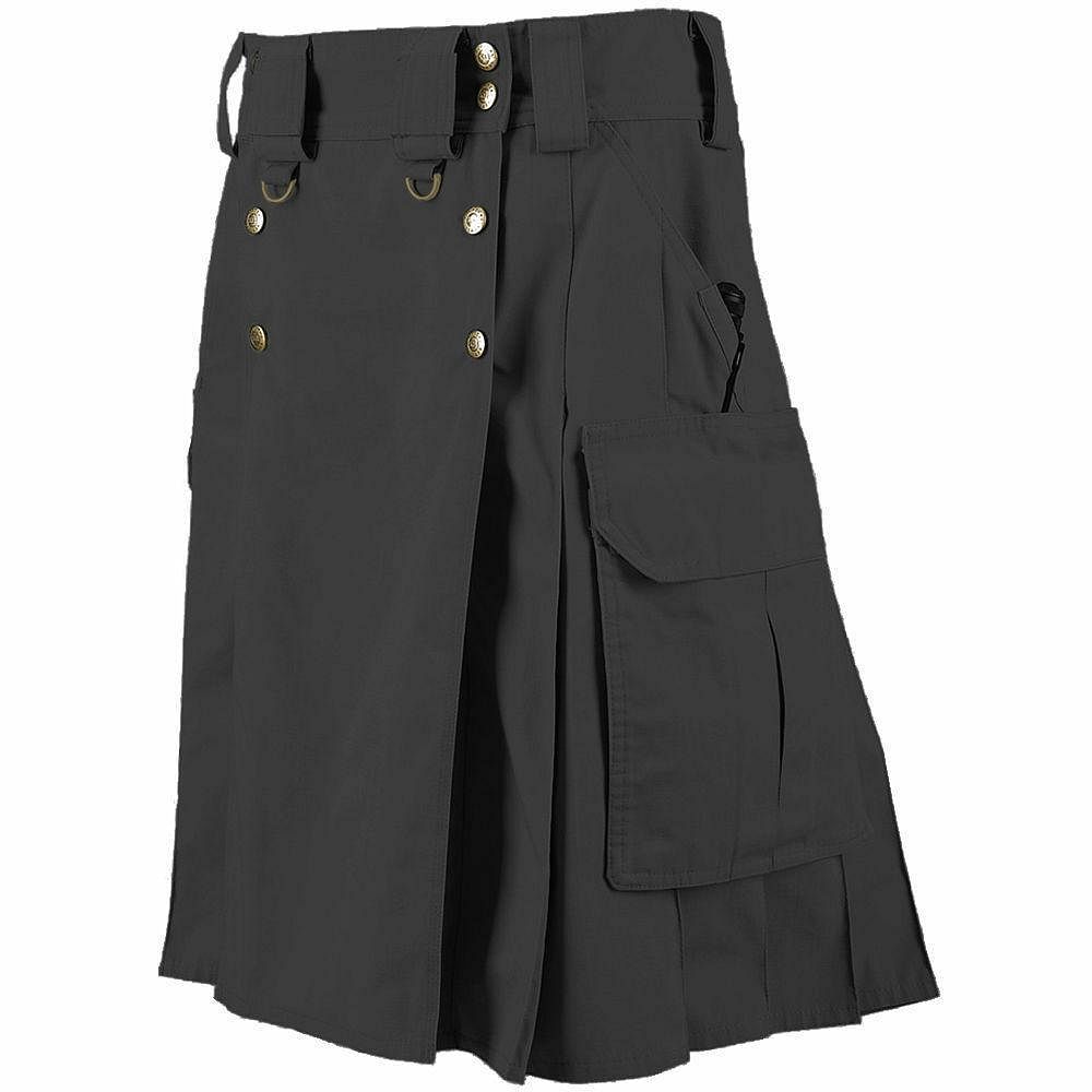Ilitary Combat Tactical Duty Kilt Police Cargo  Urban Uniform Dark Gray Kilt