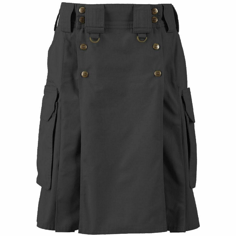 Ilitary Combat Tactical Duty Kilt Police Cargo  Urban Uniform Dark Gray Kilt