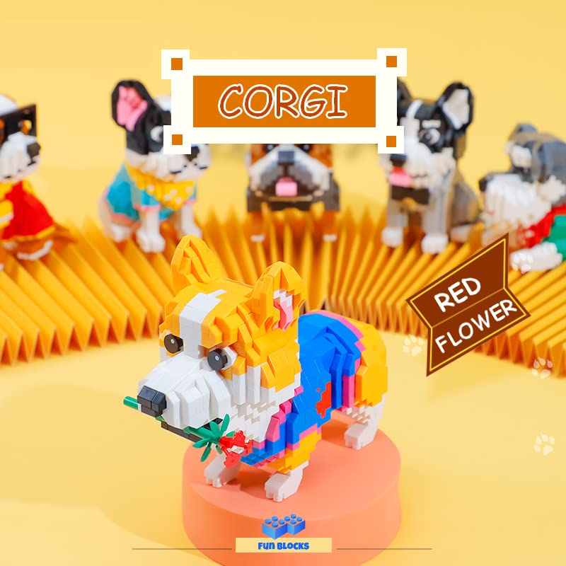 Illumely Mini Building Blocks Animal Set – 997-Piece Corgi DIY 3D Bricks