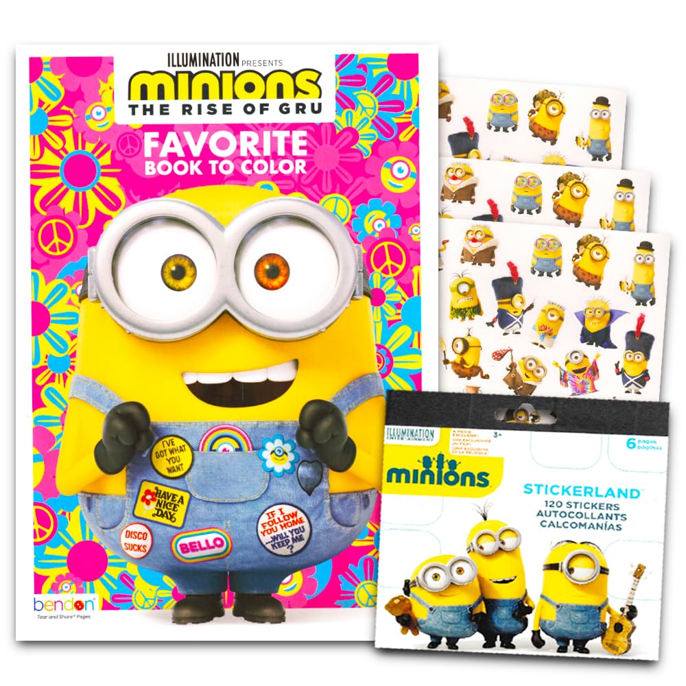 Illumination Intertainment Despicable Me Minions Coloring Book with Stickers – 96 Pages, 295+ Stickers