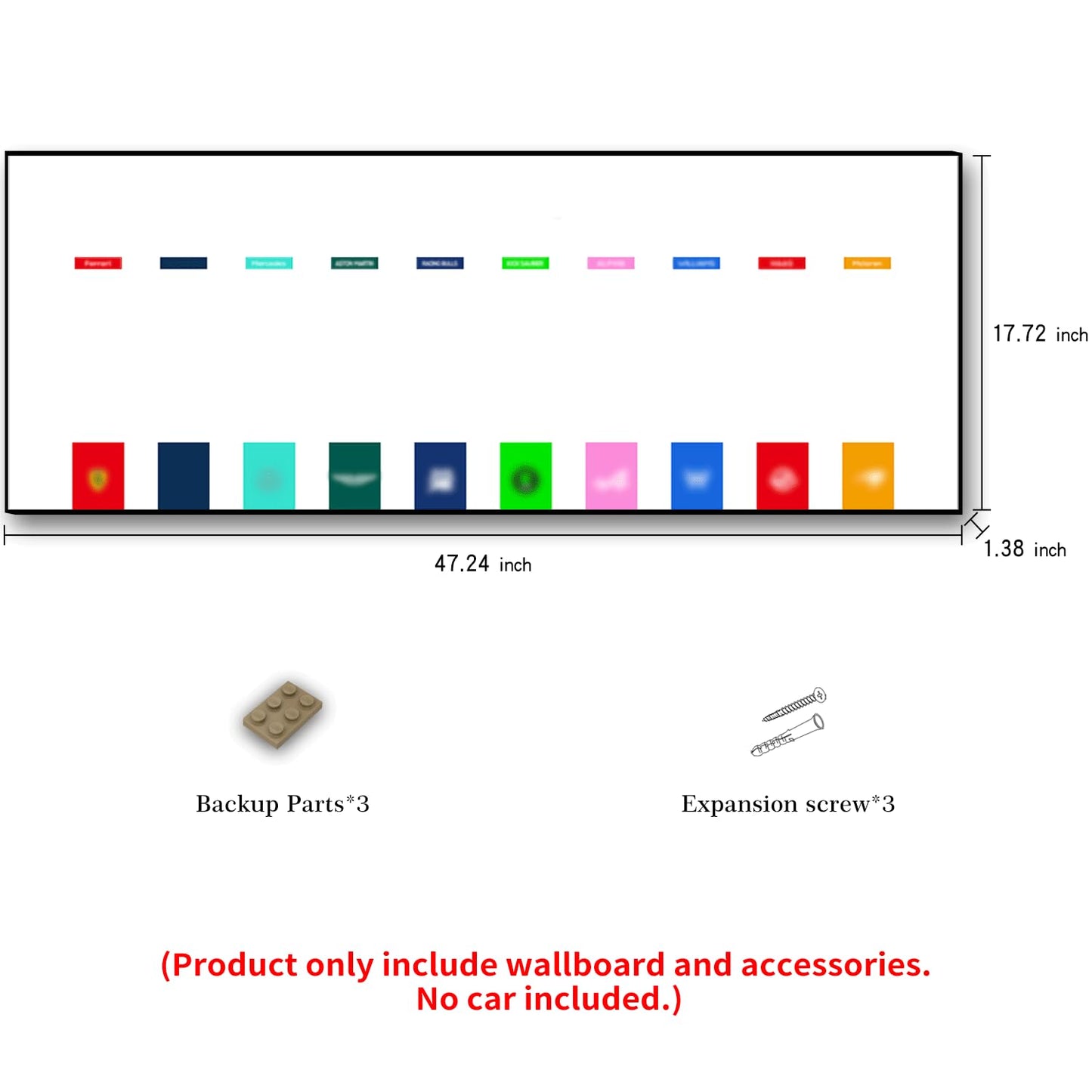 iLuane Display Wallboard – 10-Car Frame Wall Mount for 77242–77251 Style A (No Car Included)