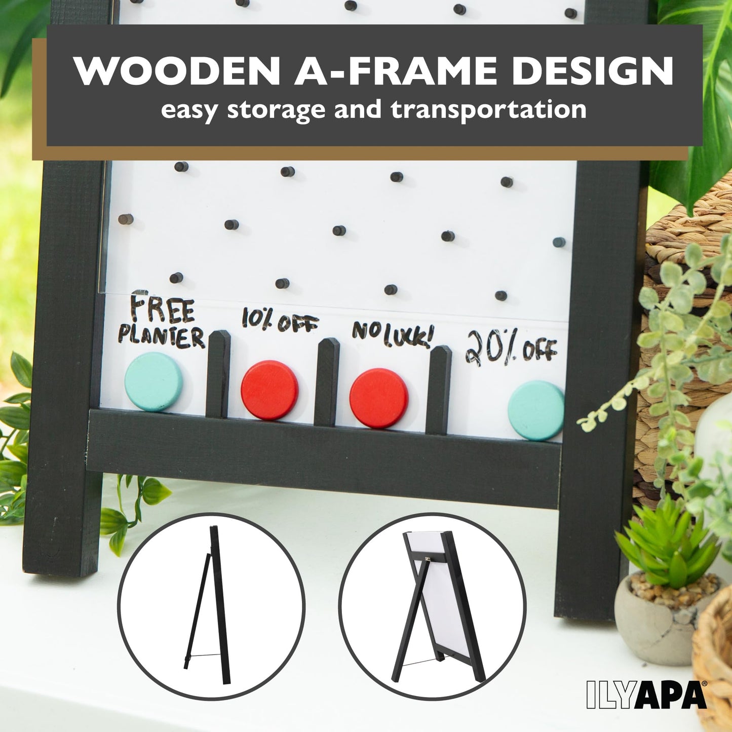 Ilyapa Large Prize Drop Board — 14x24 in A-Frame Whiteboard Sign (Single Sided)
