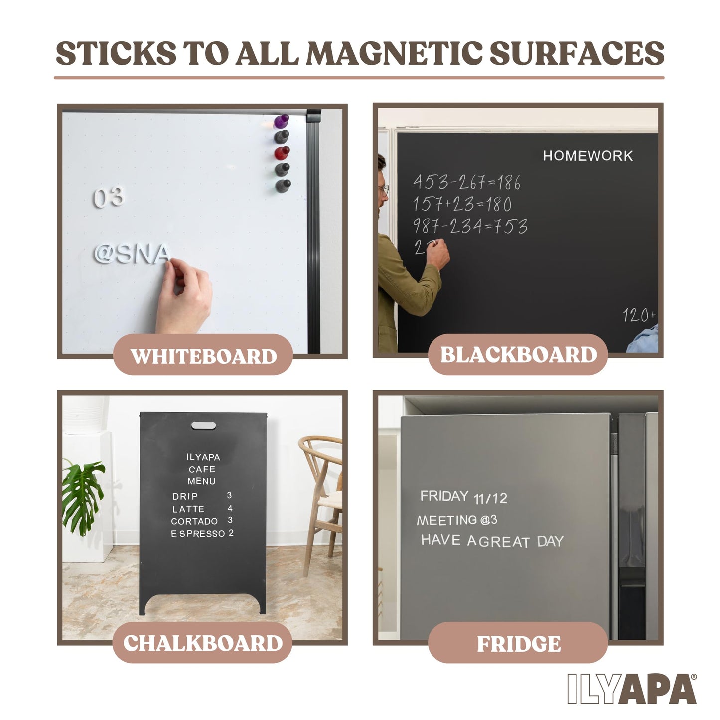 Ilyapa 167-Piece Alphabet Magnets – Soft EVA Foam Letters & Numbers