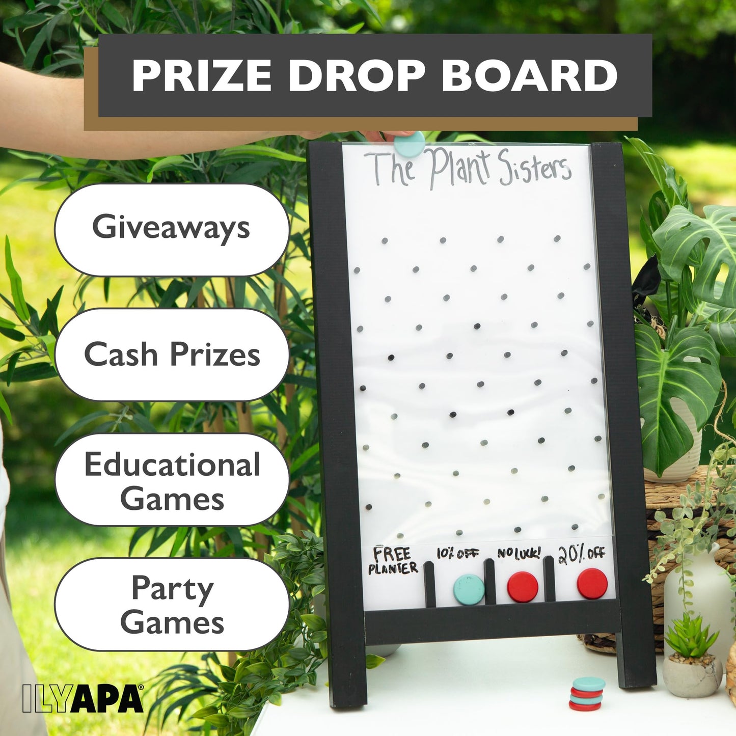 Ilyapa Large Prize Drop Board — 14x24 in A-Frame Whiteboard Sign (Single Sided)