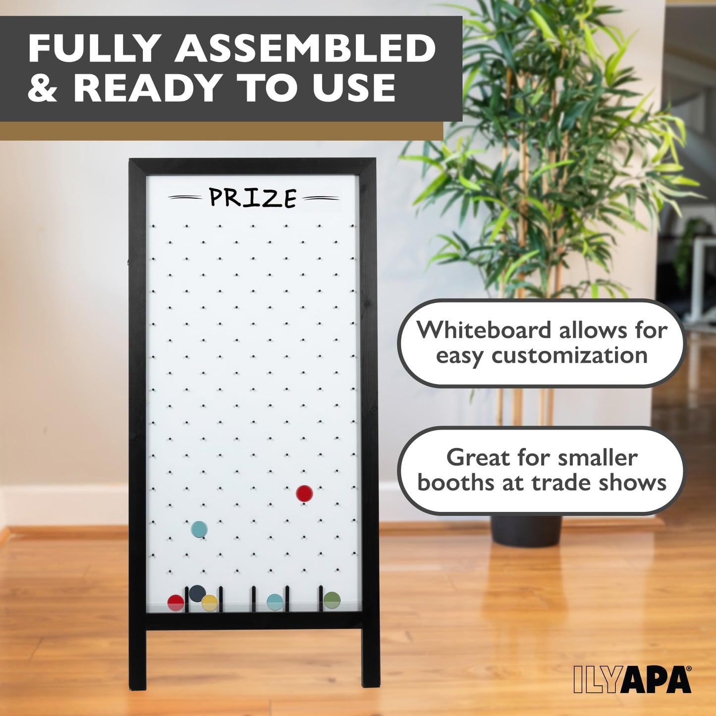 Ilyapa Extra Large Prize Drop Board Game – 28x57 in, Double-Sided A-Frame, Includes 20 Coin Discs
