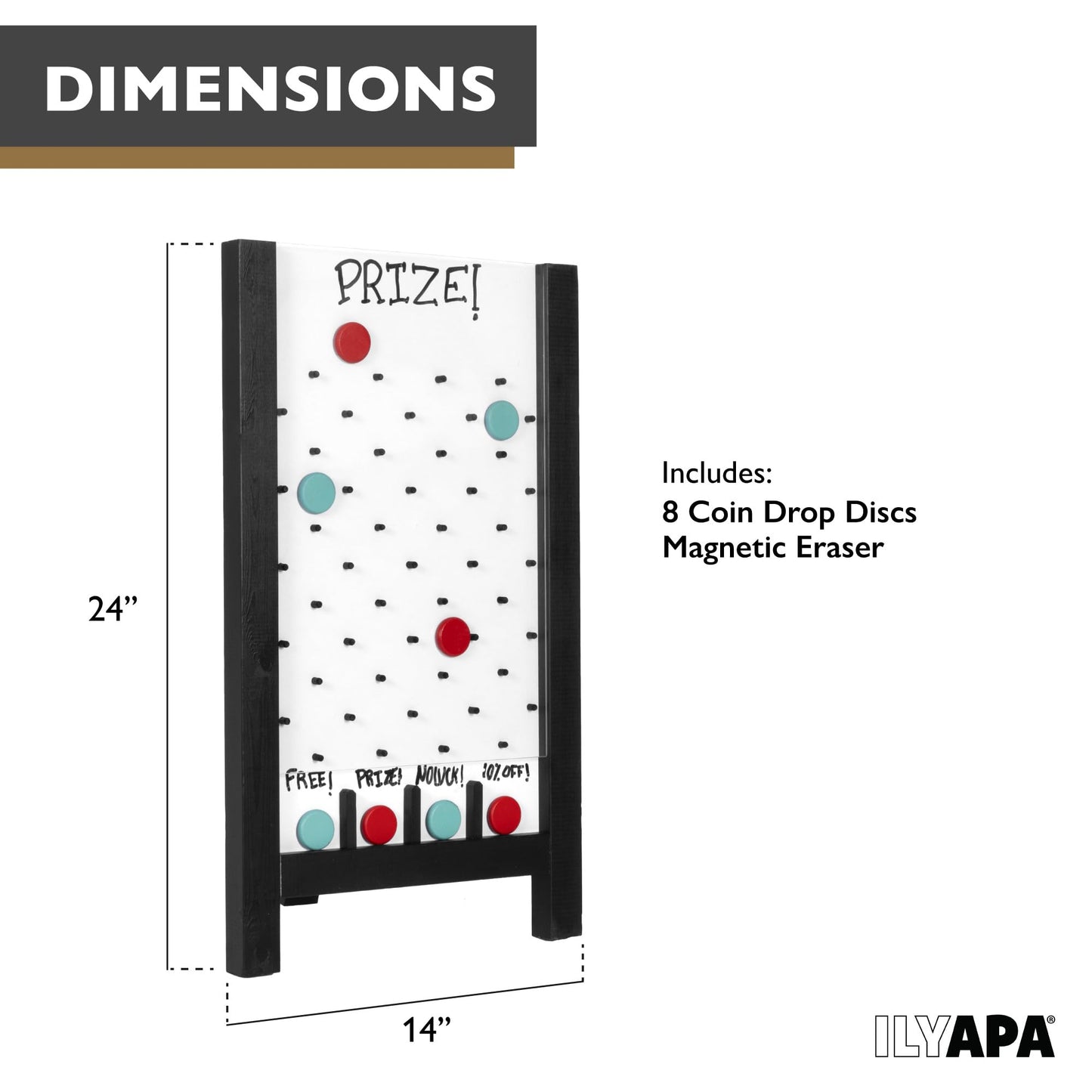 Ilyapa Large Prize Drop Board — 14x24 in A-Frame Whiteboard Sign (Single Sided)