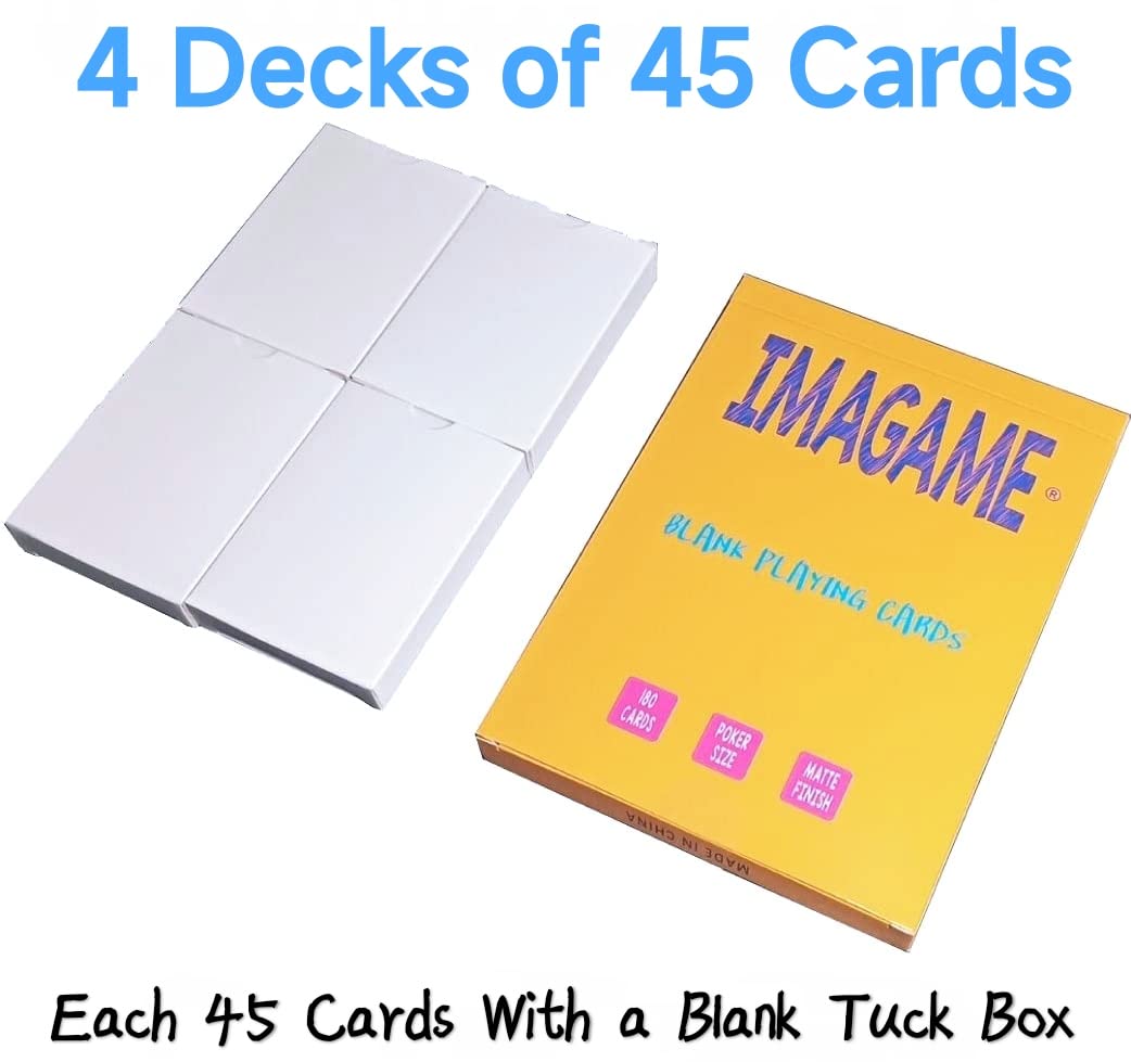 IMAGAME White Blank Playing Cards – 180 Pack, Poker Size, DIY Cards & Crafts