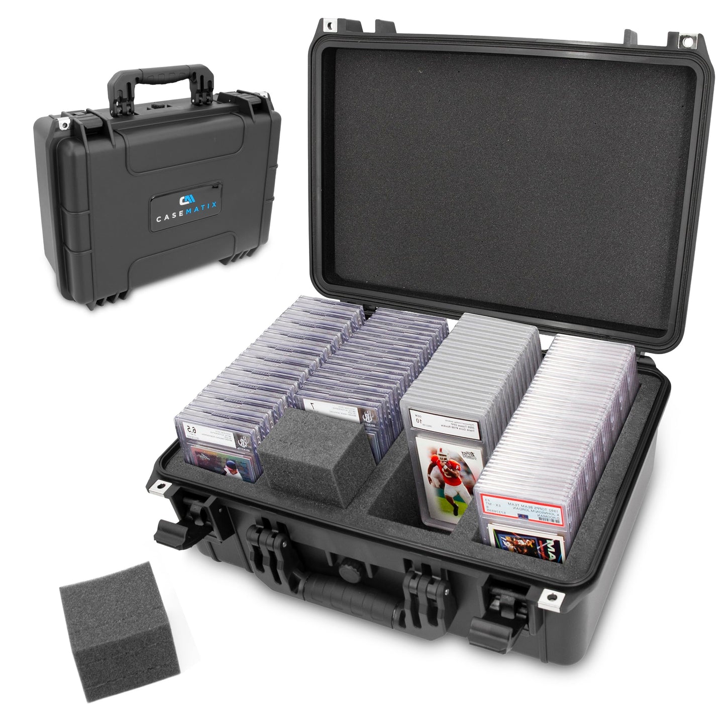 CASEMATIX Graded Card Case Pro Edition – Waterproof Box for 120+ Graded Cards