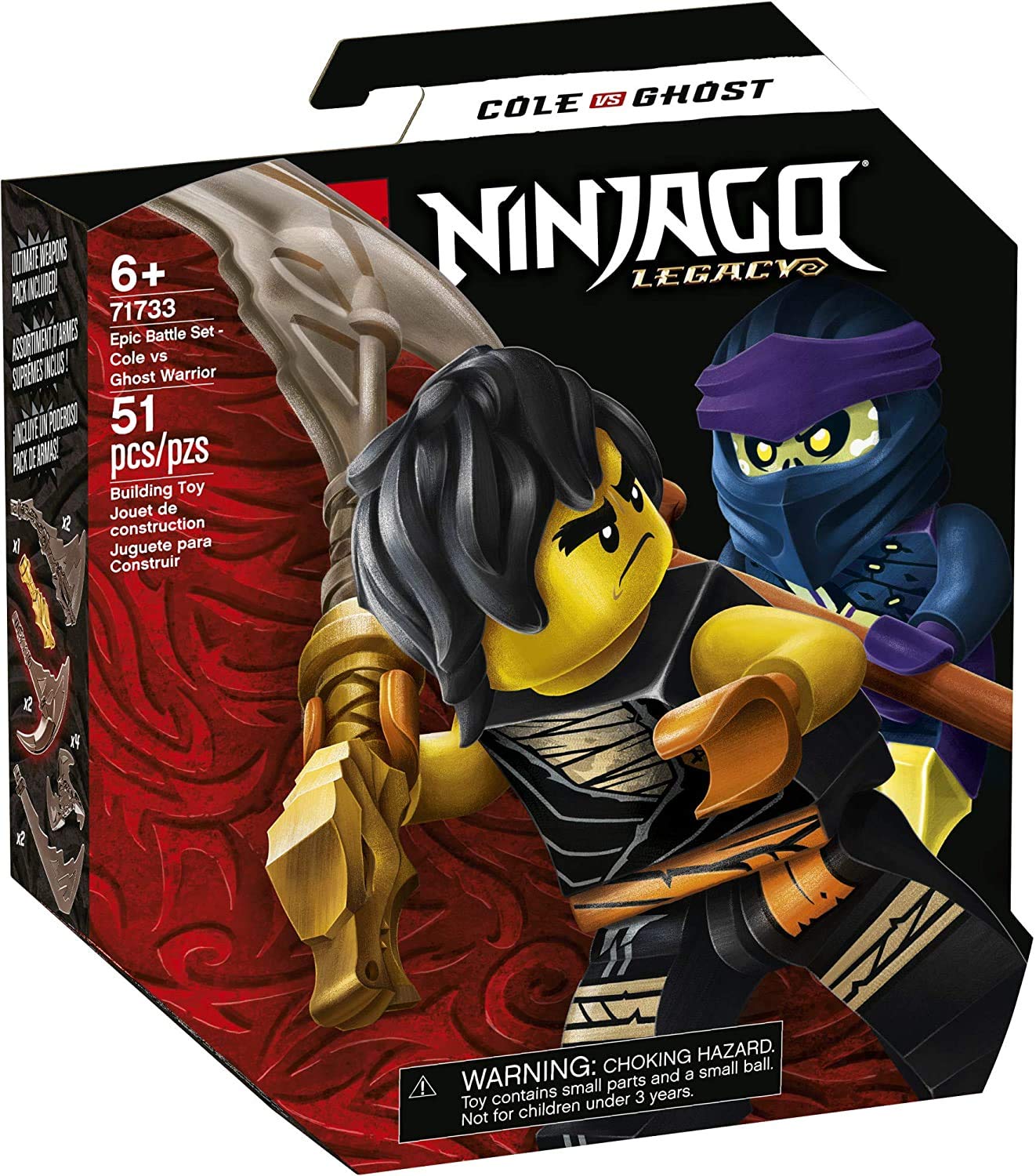 LEGO NINJAGO Epic Battle Set – Cole vs Ghost Warrior 71733 (51 Pieces)