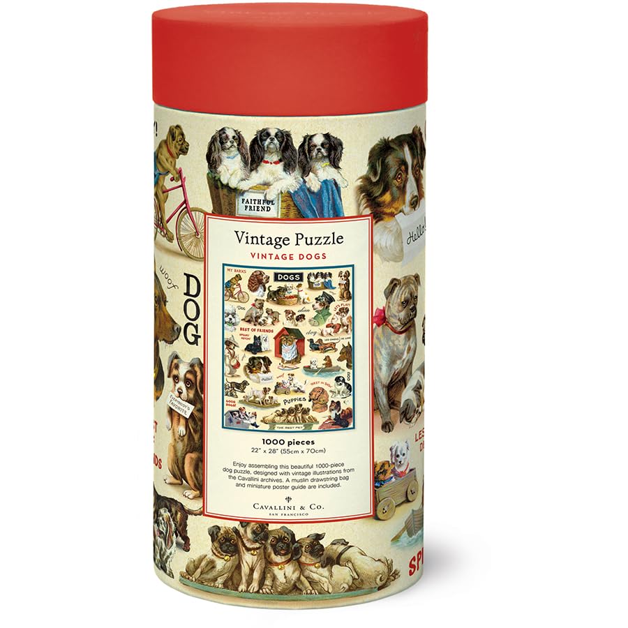 Cavallini & Co. Vintage Dogs Puzzle – 1000 Pieces