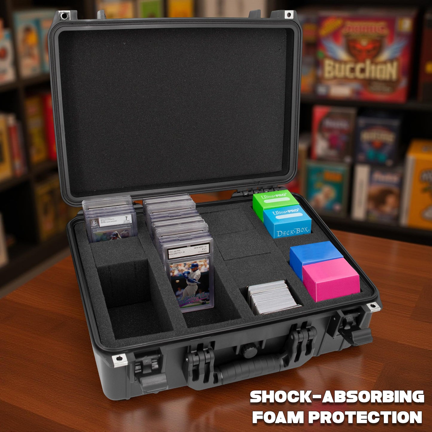 CASEMATIX Graded Card Case Pro Edition – Waterproof Box for 120+ Graded Cards