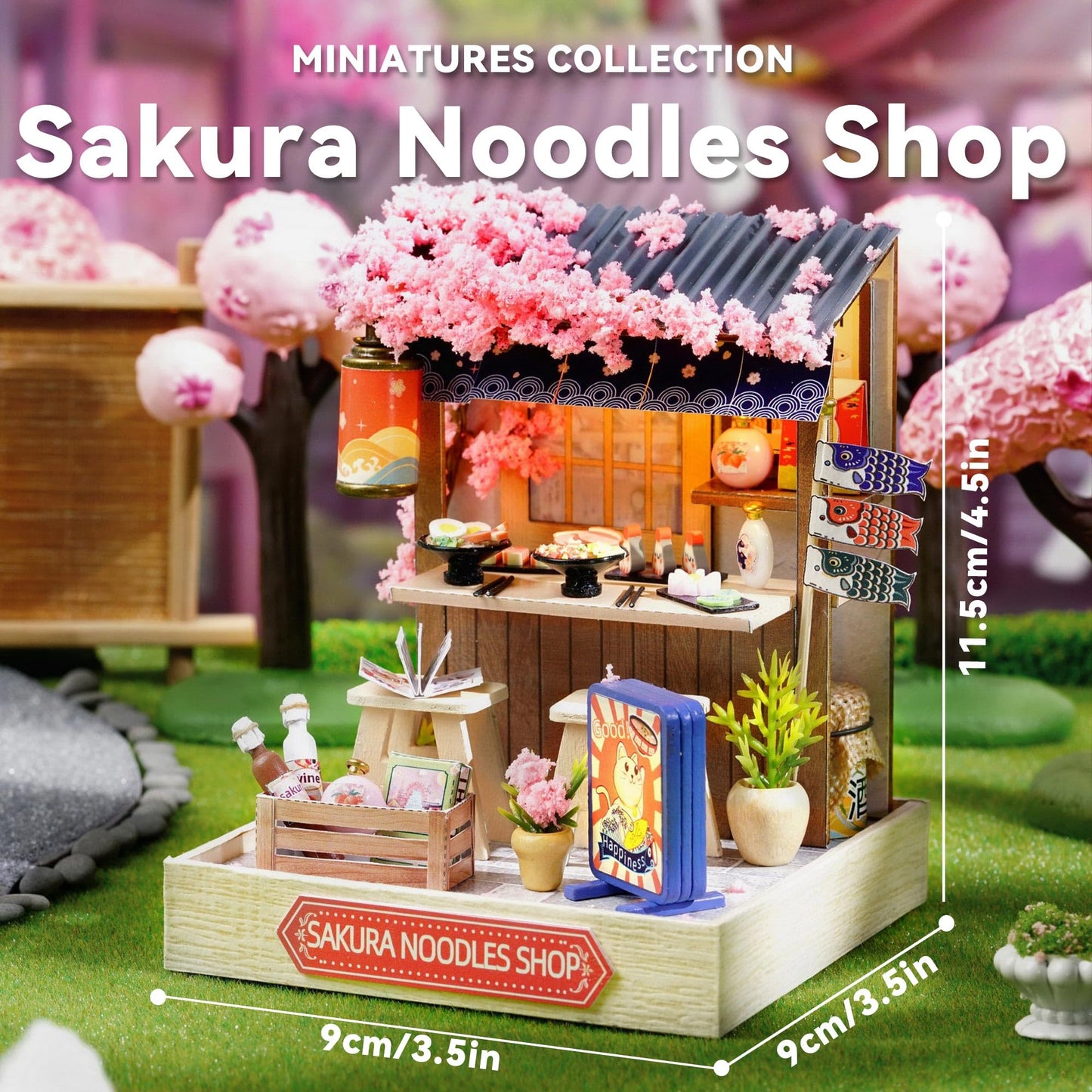 Flever Dollhouse Miniature DIY House Kit – Romantic Valentine Gift | Sakura Noodles Shop