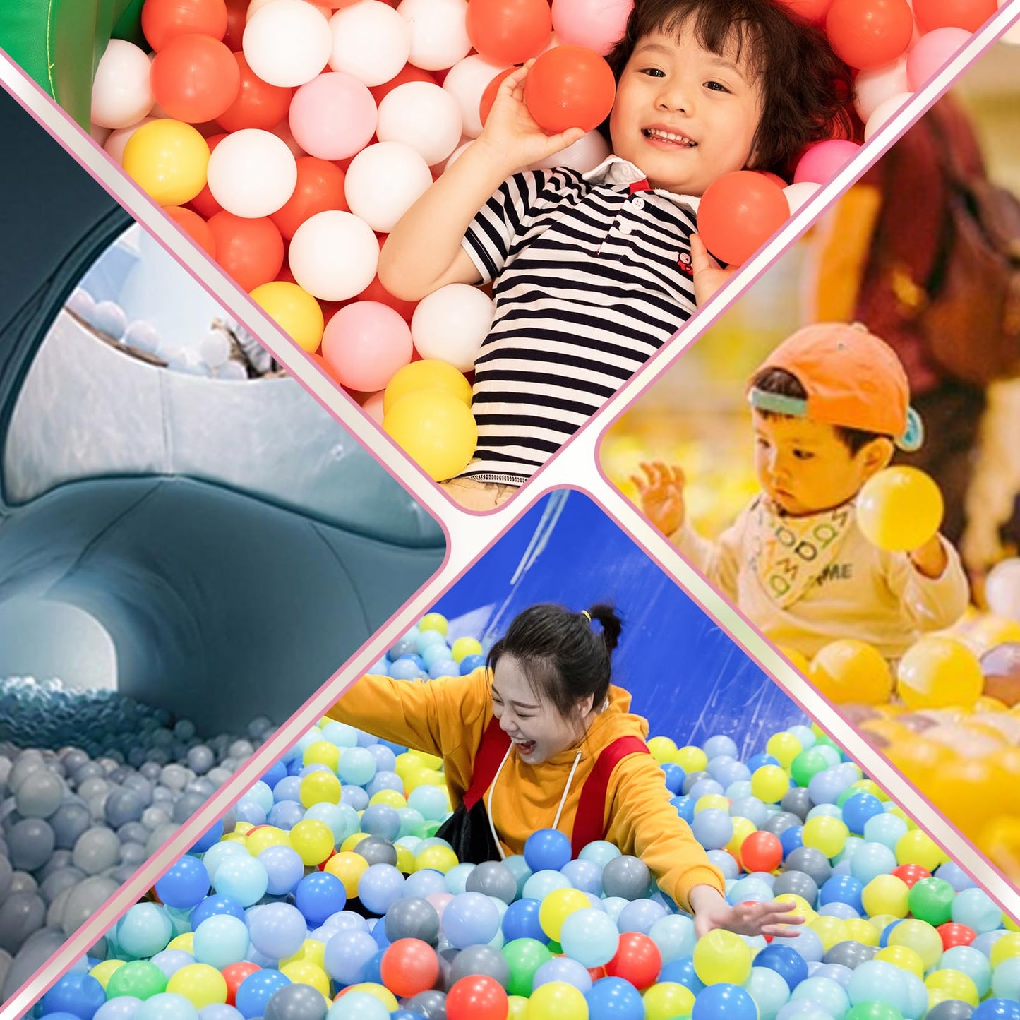 Thenese Pink Ball Pit Balls 100pcs | BPA-Free Soft Plastic Ball Pit Toys for Toddlers