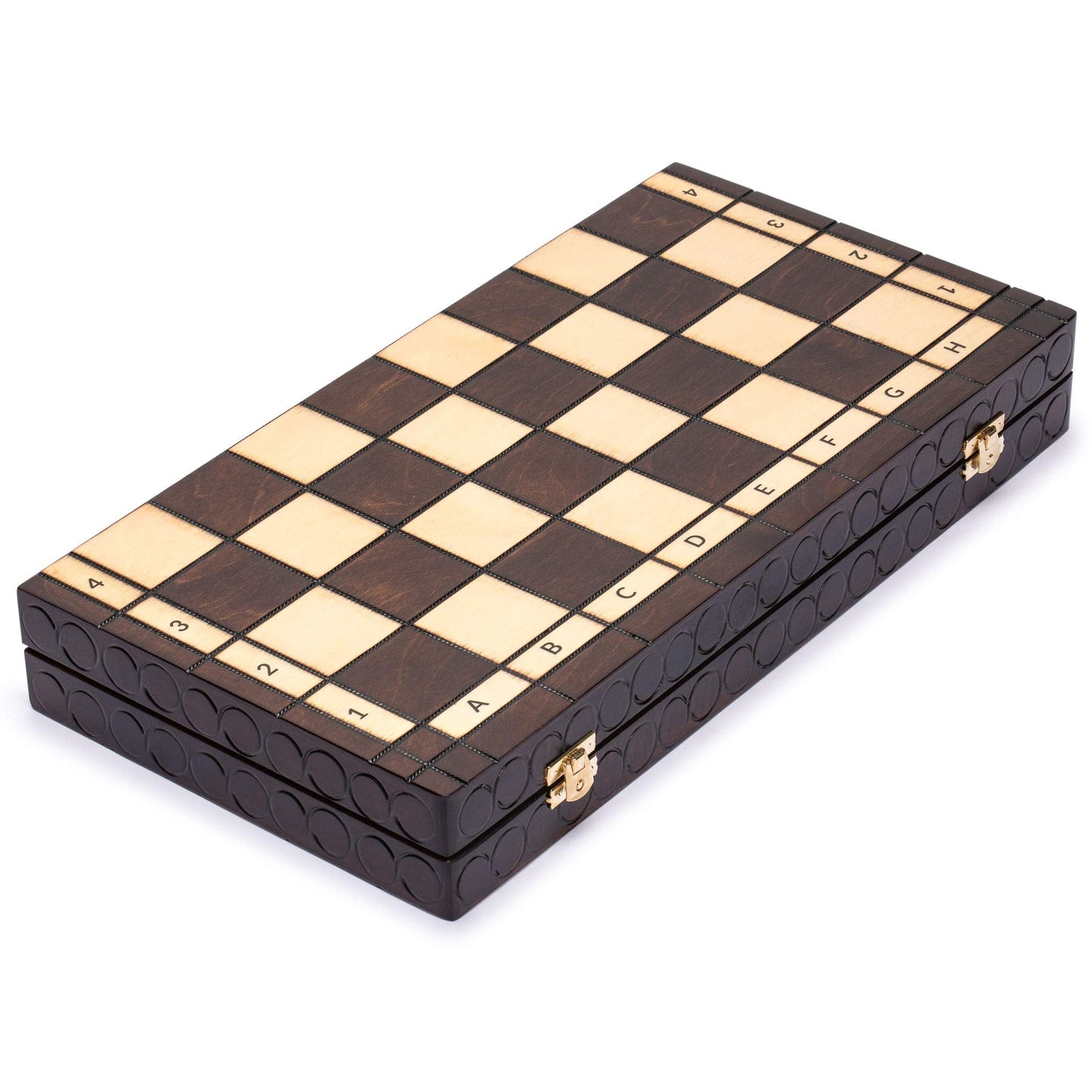 Husaria European International Chess Set — 18-Inch Folding Board and Handcrafted Sycamore Pieces