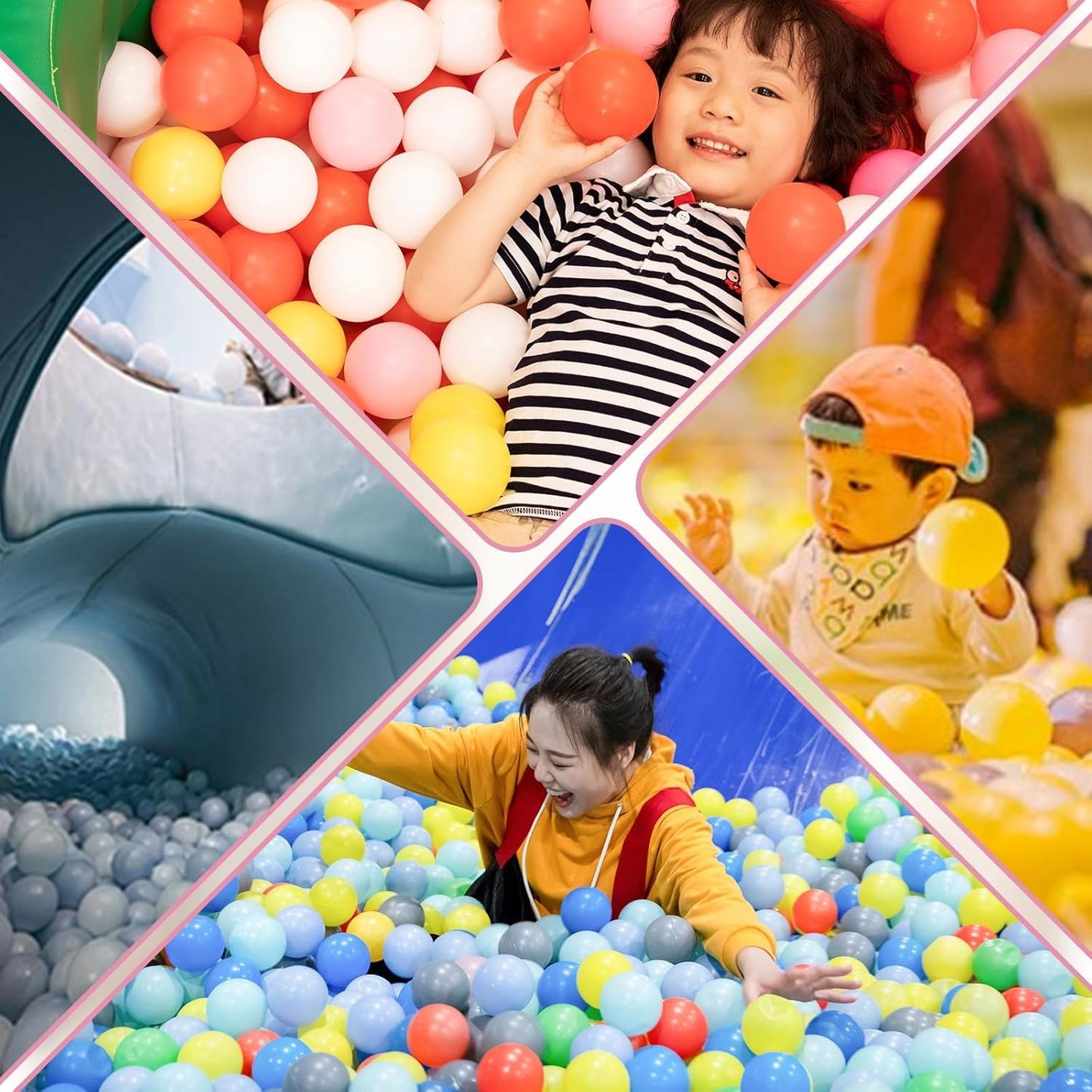 Thenese Pink Ball Pit Balls 100pcs | BPA-Free Soft Plastic Ball Pit Toys for Toddlers