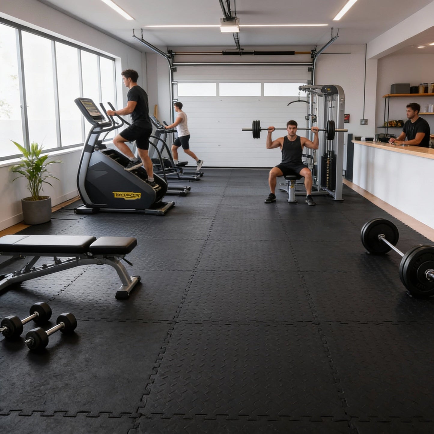 Thick Interlocking Gym Flooring Mats - 60 x 60cm - Pack of 4