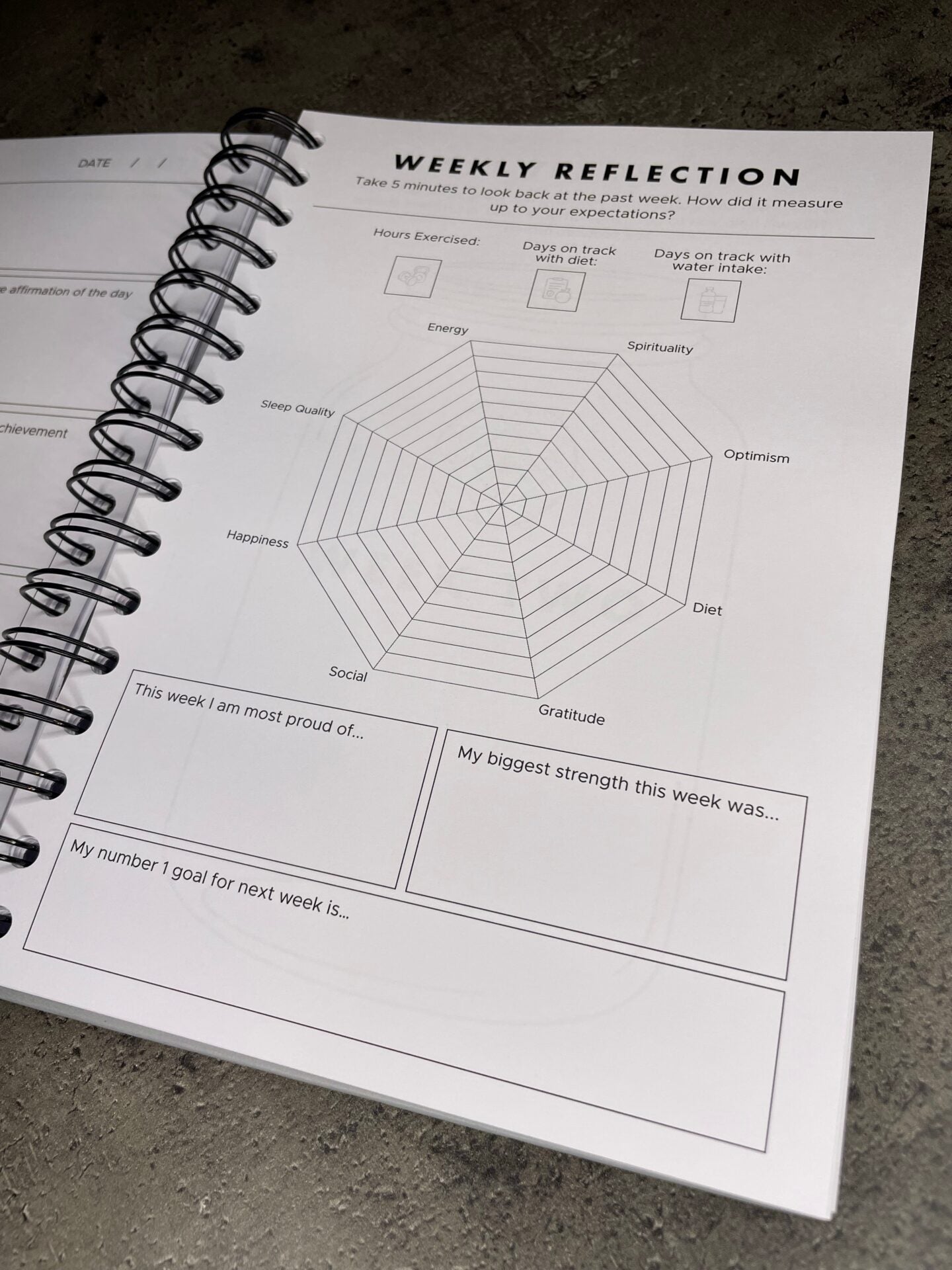 Wellbeing journal - Hardback, A5 (+ FREE CRYSTAL!)