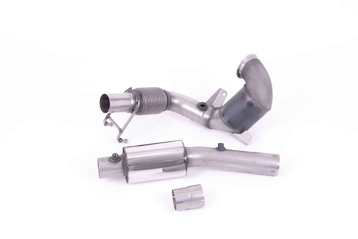Milltek Audi A1 40TFSI 5 Door 2.0 (200PS) with GPF (19+) Hi-Flow Sports Cat and Downpipe Resonated – Fits to OE Cat Back includes GPF Bypass