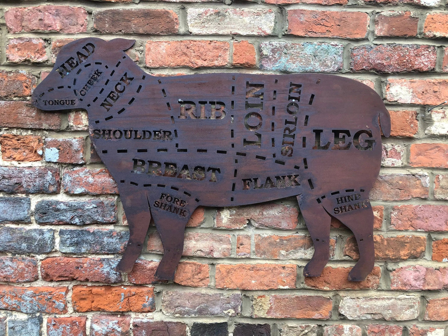Rusty Metal Butchers Lamb Sign