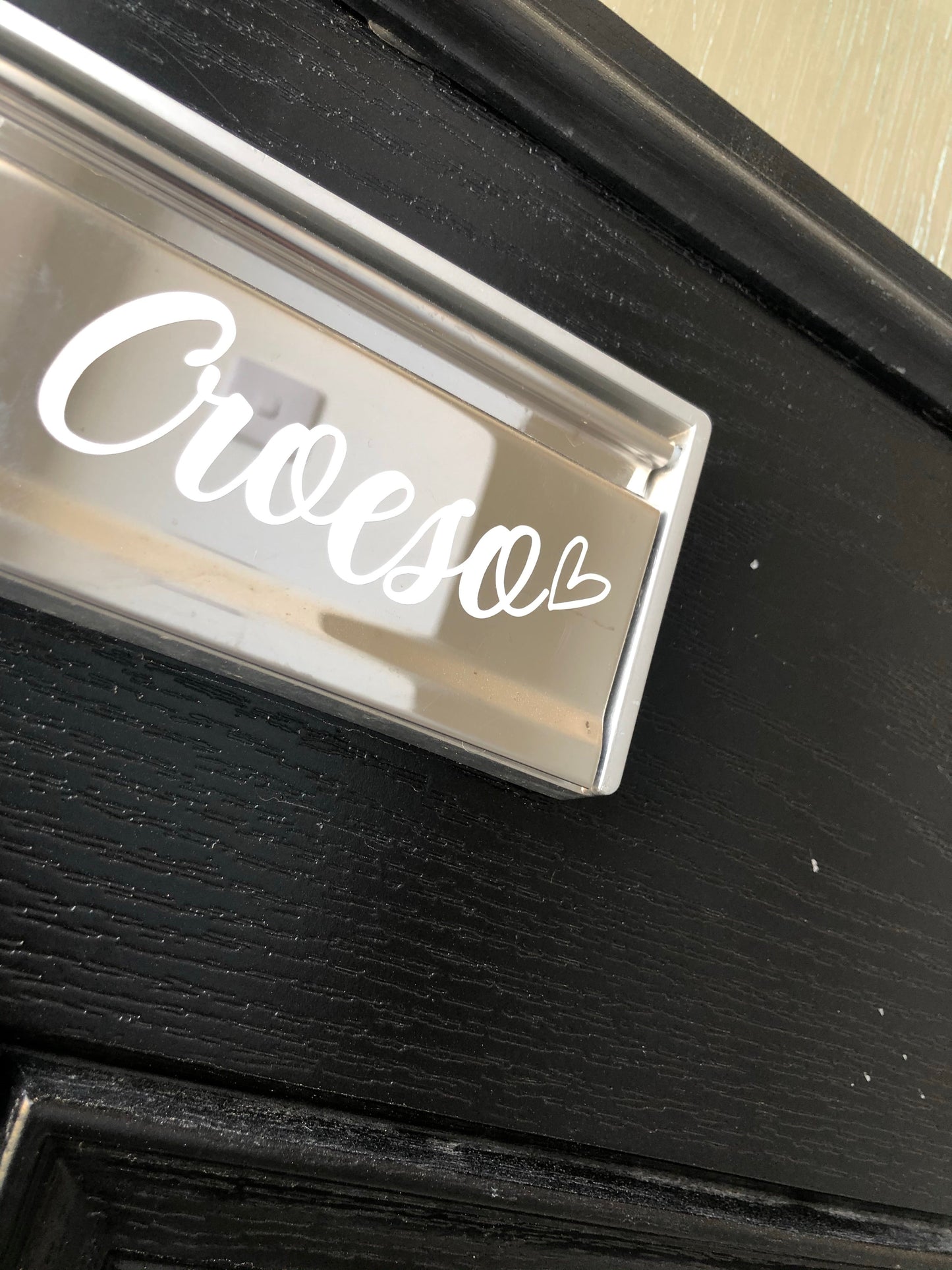 Croeso Welcome Welsh Heart Letter Box Door Decor House Sticker Label