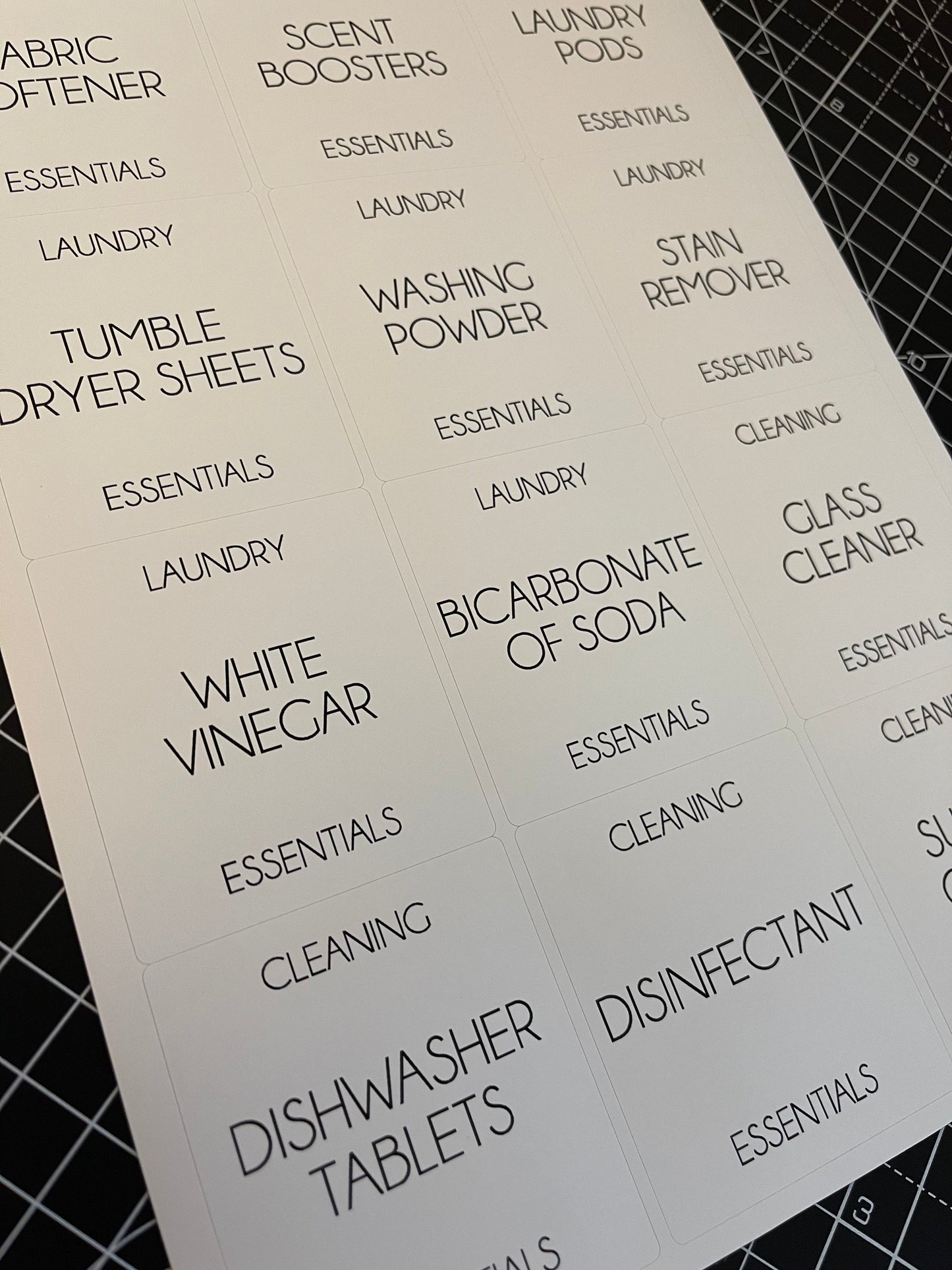 Laundry & Cleaning Personalised Jar Labels Sticker Bundle Fine Font - 12 Labels