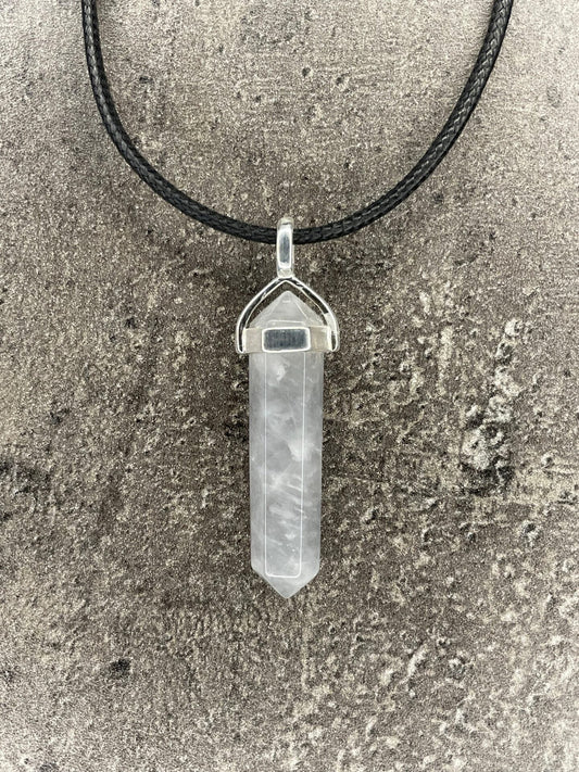 Purpose pendant - Lunar rose quartz