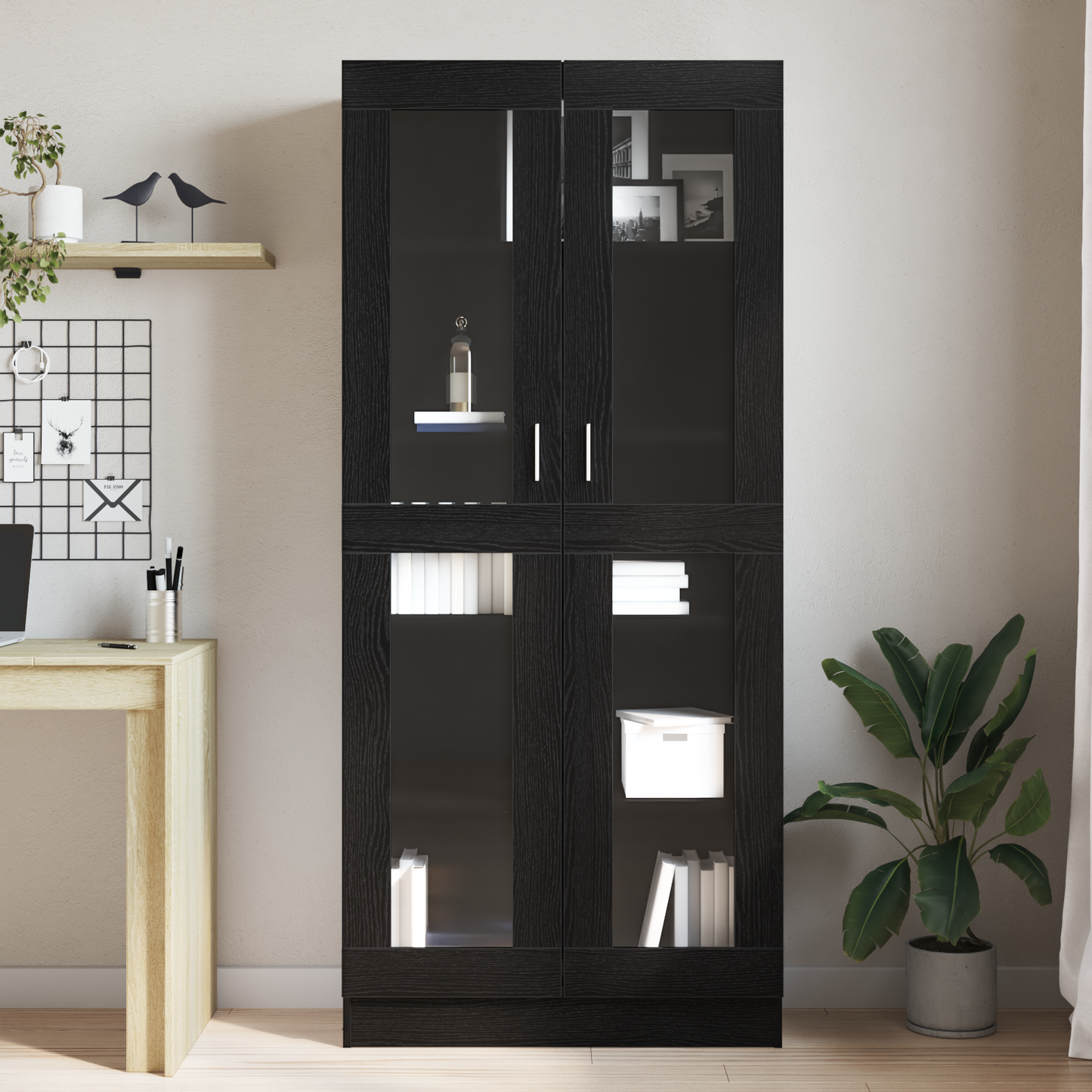 Book Cabinets - 2 Pack - Black Oak - 82.5 x 30.5 x 185 cm - Engineered Wood
