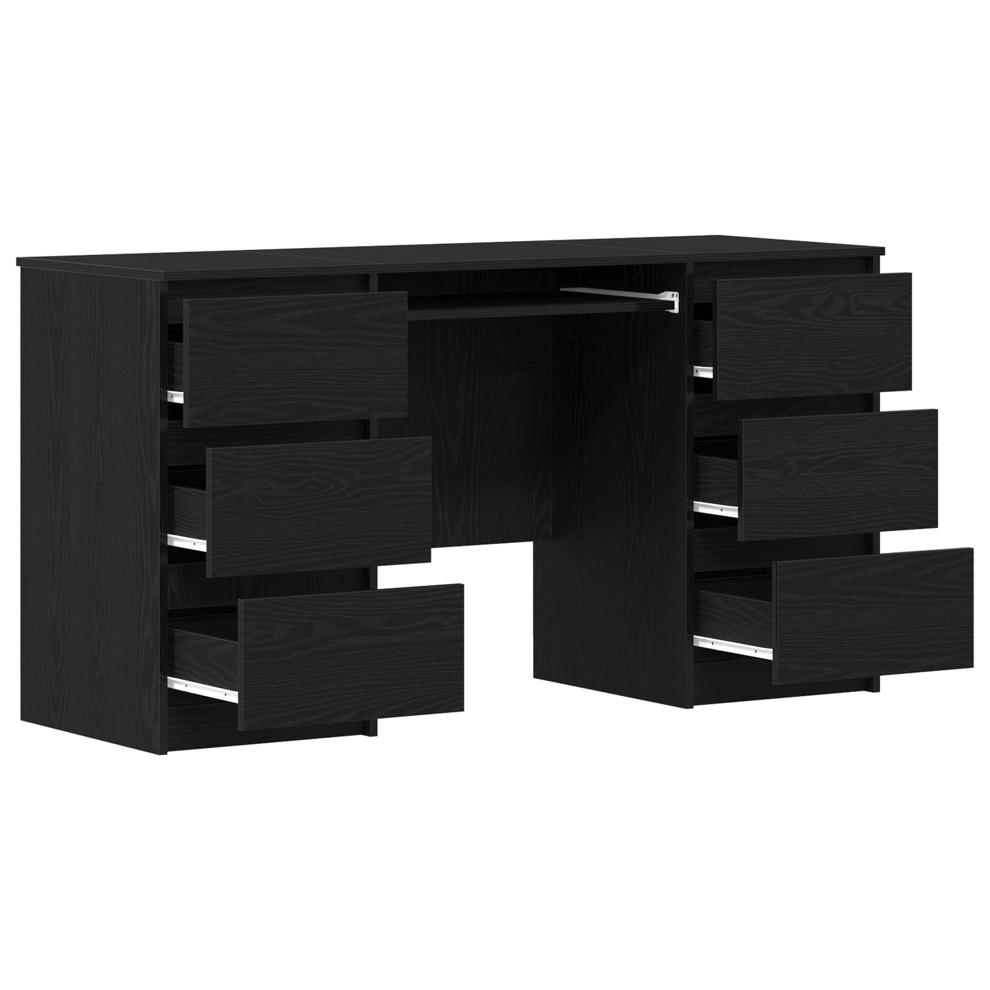 Desks 2 pcs Black Oak 140x50x76 cm Engineered Wood
