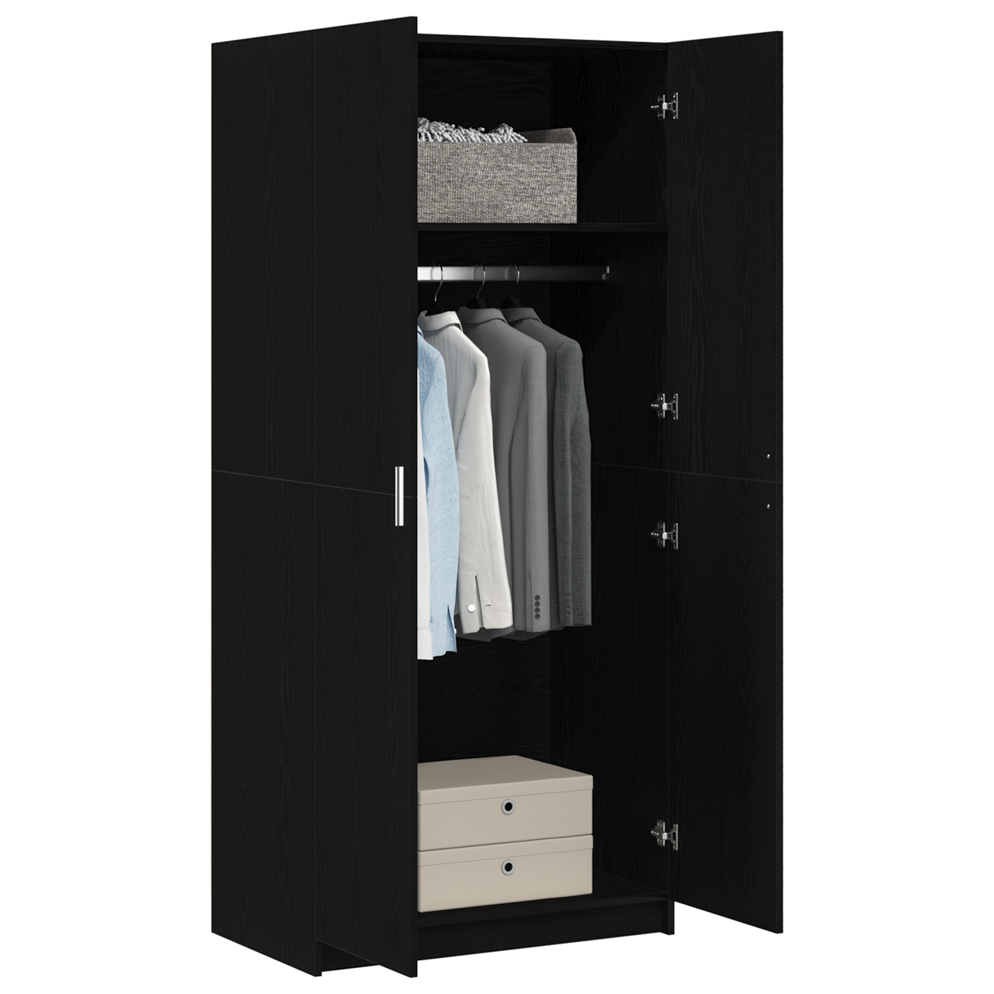 Wardrobe Black Oak 80x51x180 cm Engineered Wood