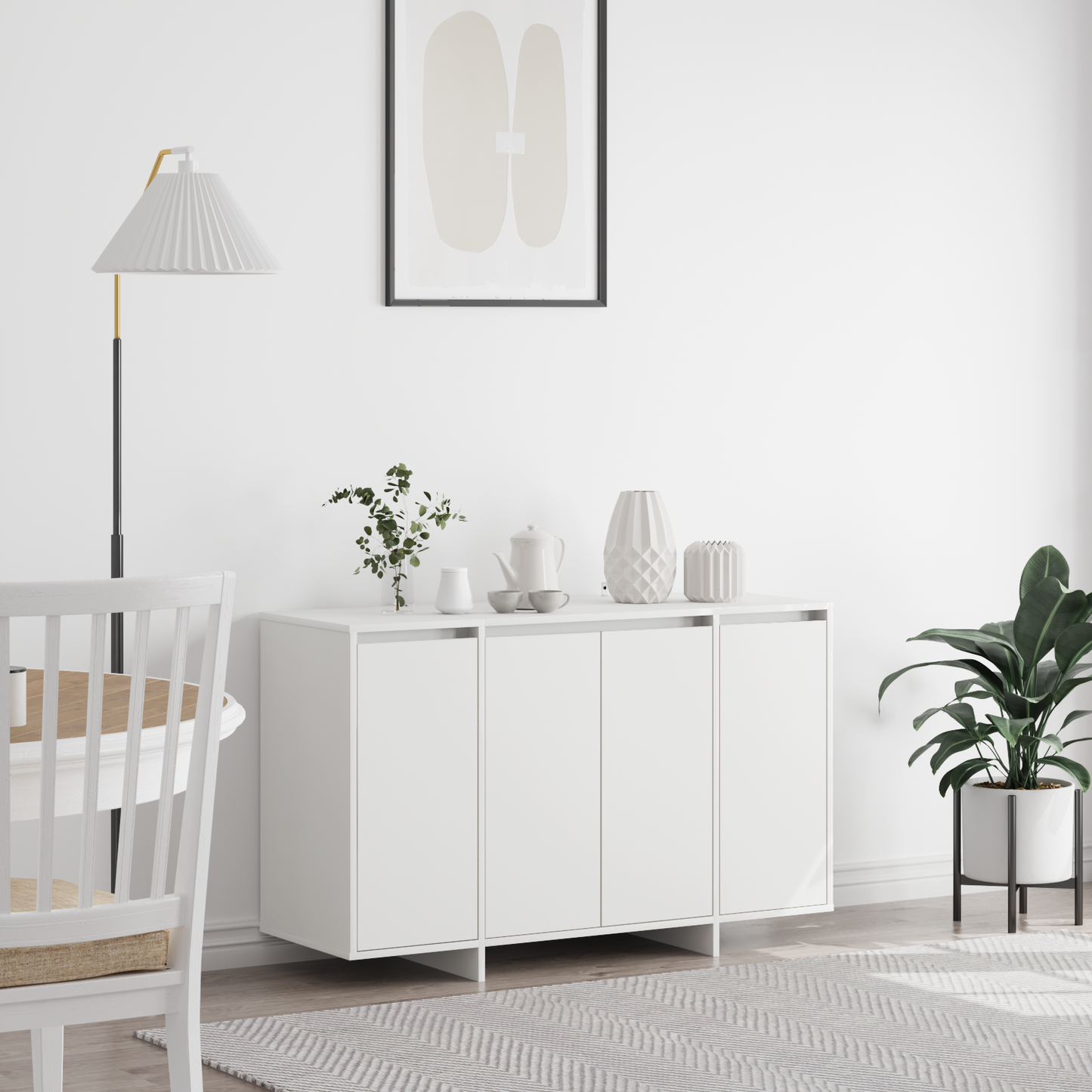 White Sideboard White Engineered Wood 120 x 41 x 75 cm