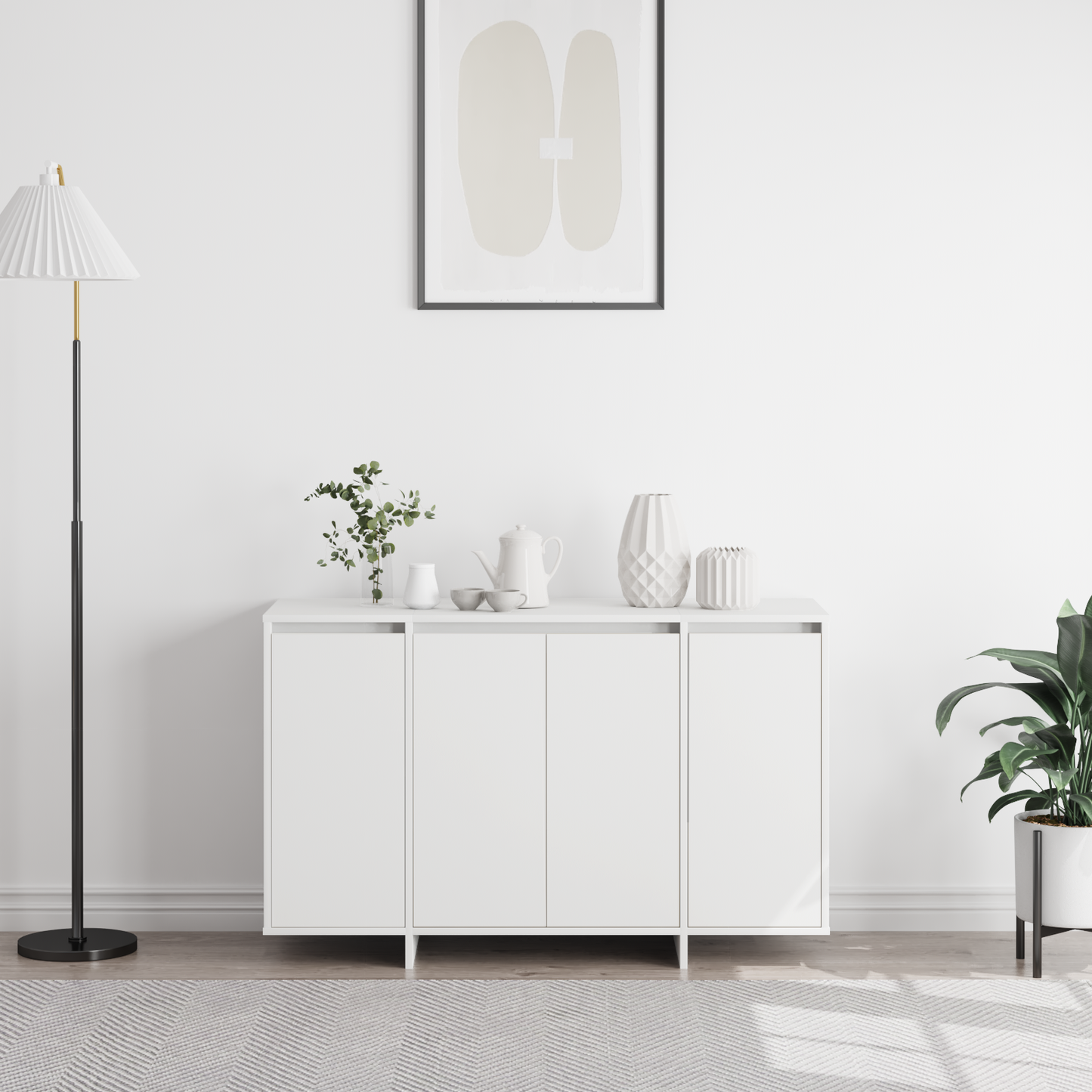 White Sideboard White Engineered Wood 120 x 41 x 75 cm