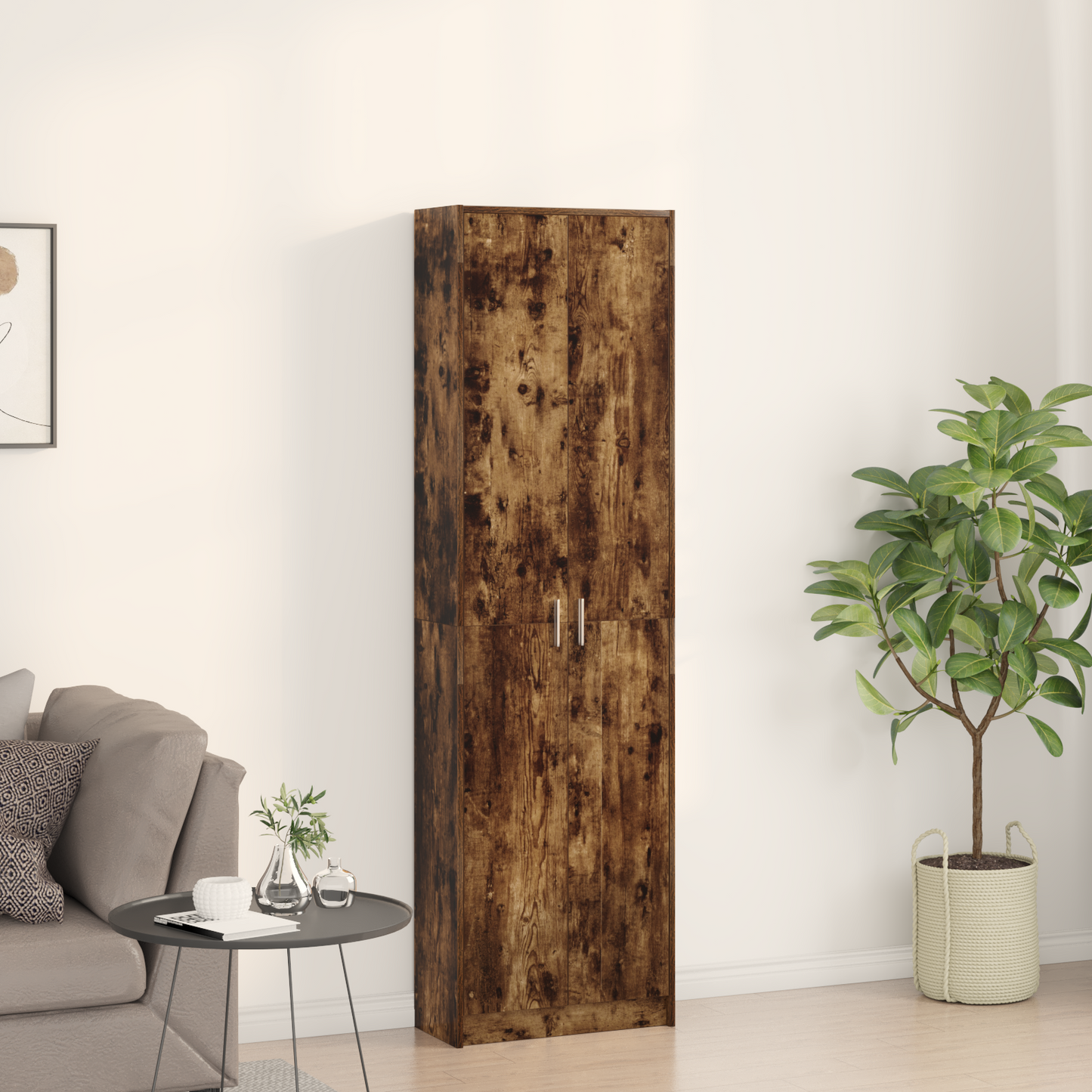 Wardrobe Smoked Oak 55x25x189 cm Engineered Wood