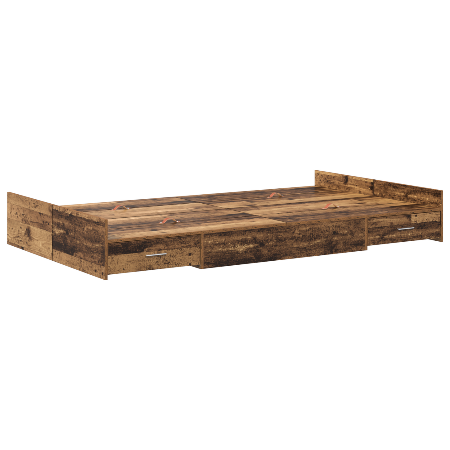 Storage Bed Frame Old Wood 120x190 cm Engineered Wood