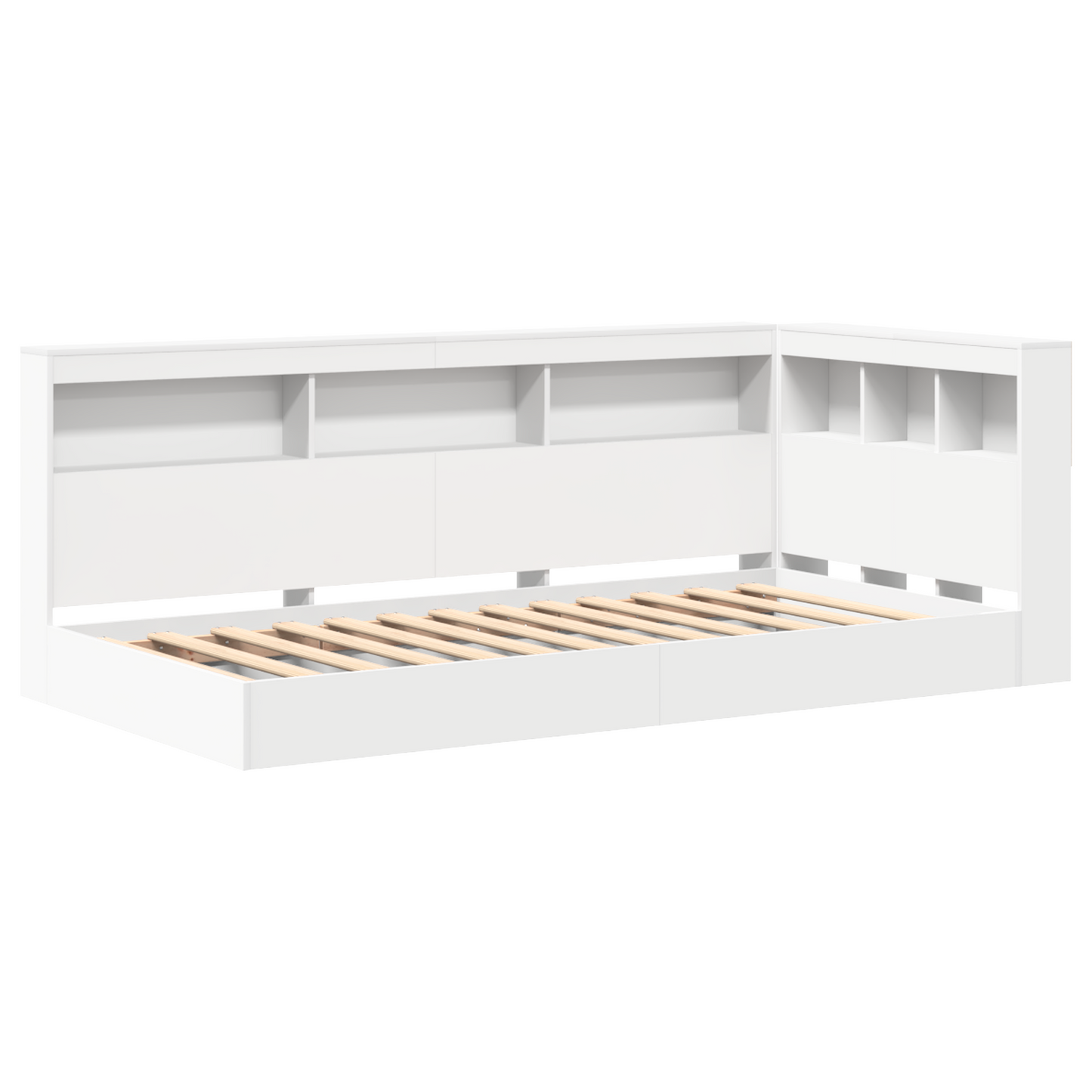 Bookcase Bed White 100x200 cm Engineered Wood