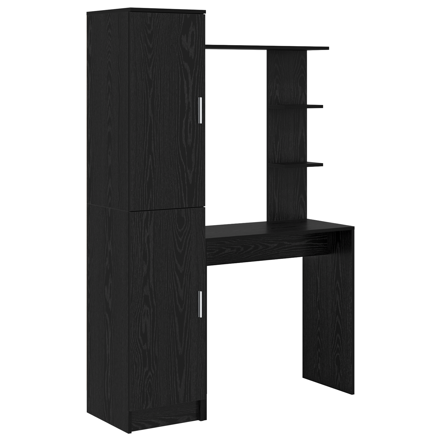 Desk with Storage Black Oak Engineered Wood