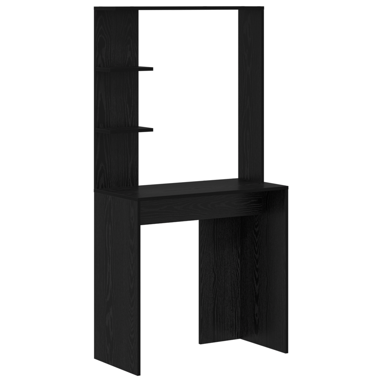 Desk with Storage Black Oak Engineered Wood