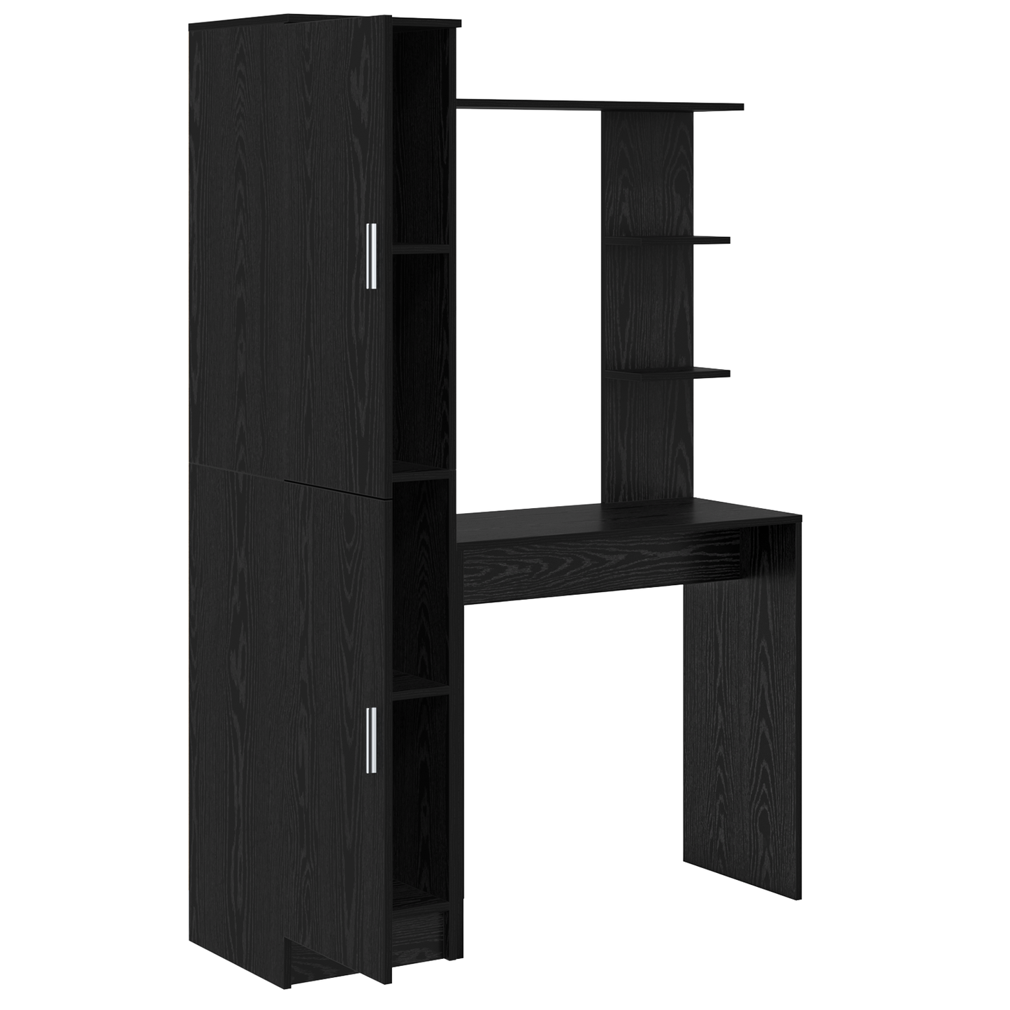 Desk with Storage Black Oak Engineered Wood