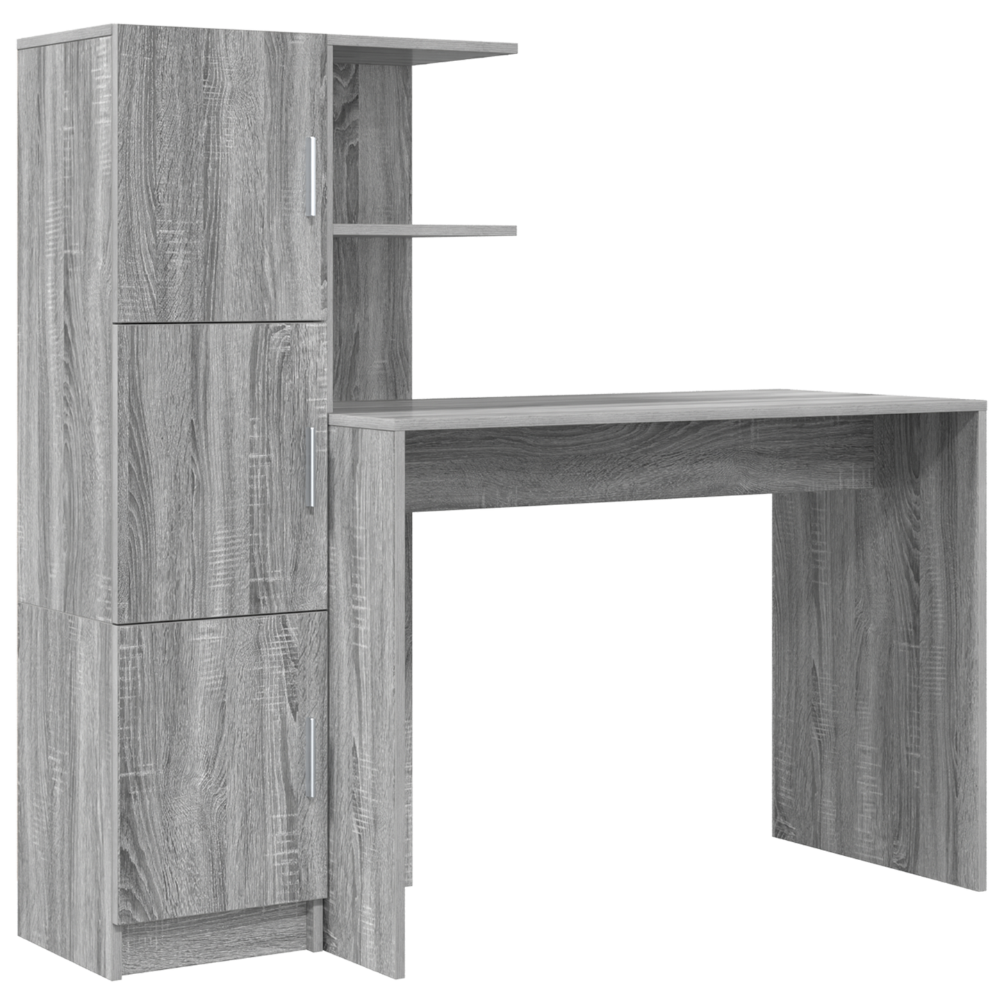 Desk with Storage Grey Sonoma Engineered Wood