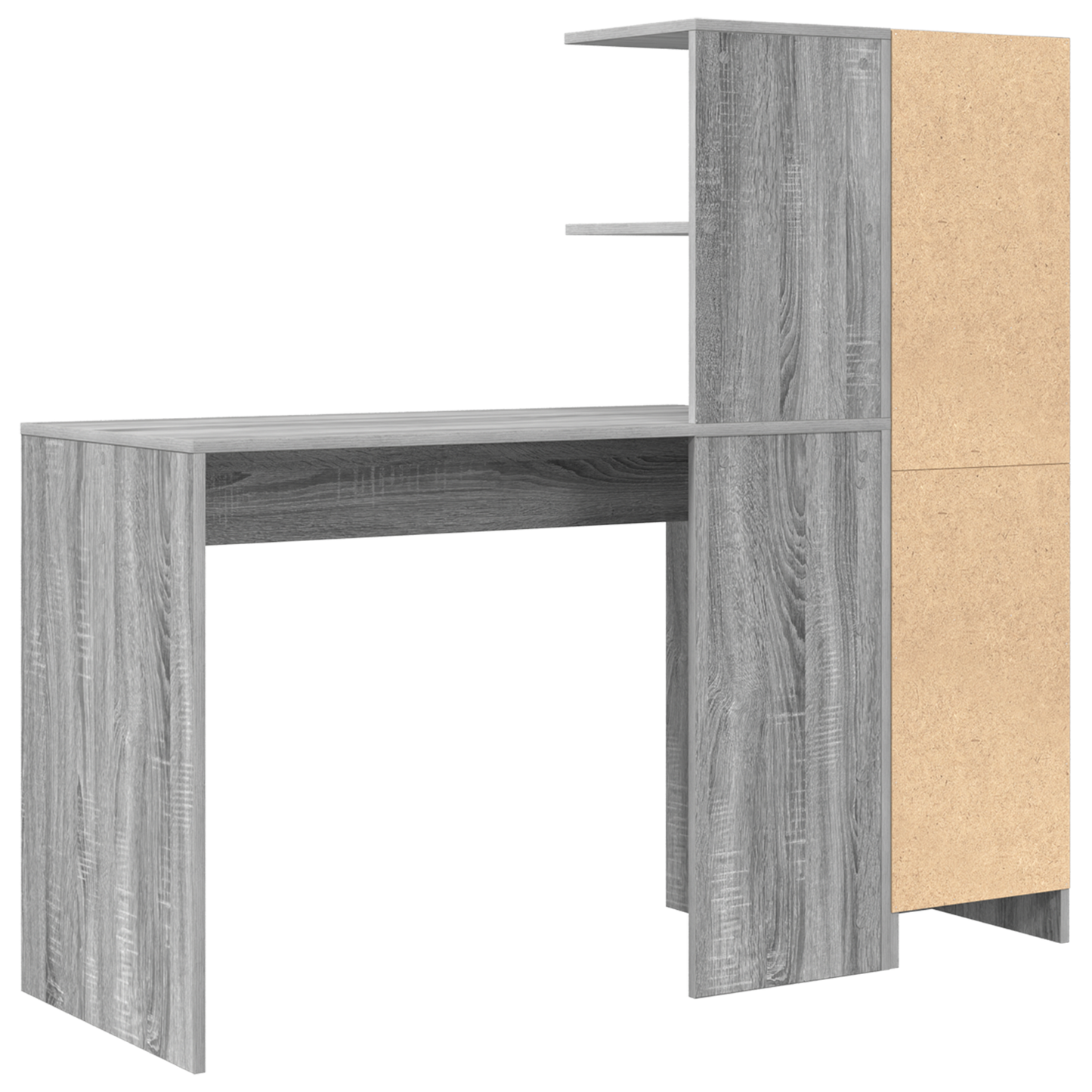 Desk with Storage Grey Sonoma Engineered Wood