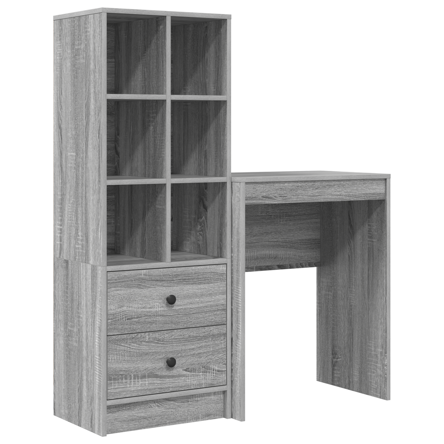 Desk with Storage Grey Sonoma Engineered Wood