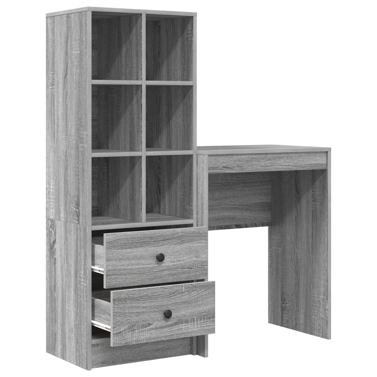 Desk with Storage Grey Sonoma Engineered Wood
