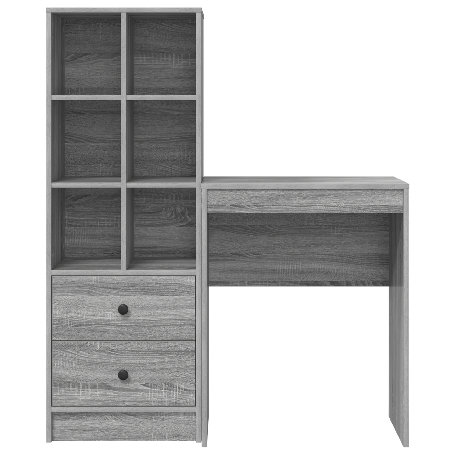 Desk with Storage Grey Sonoma Engineered Wood